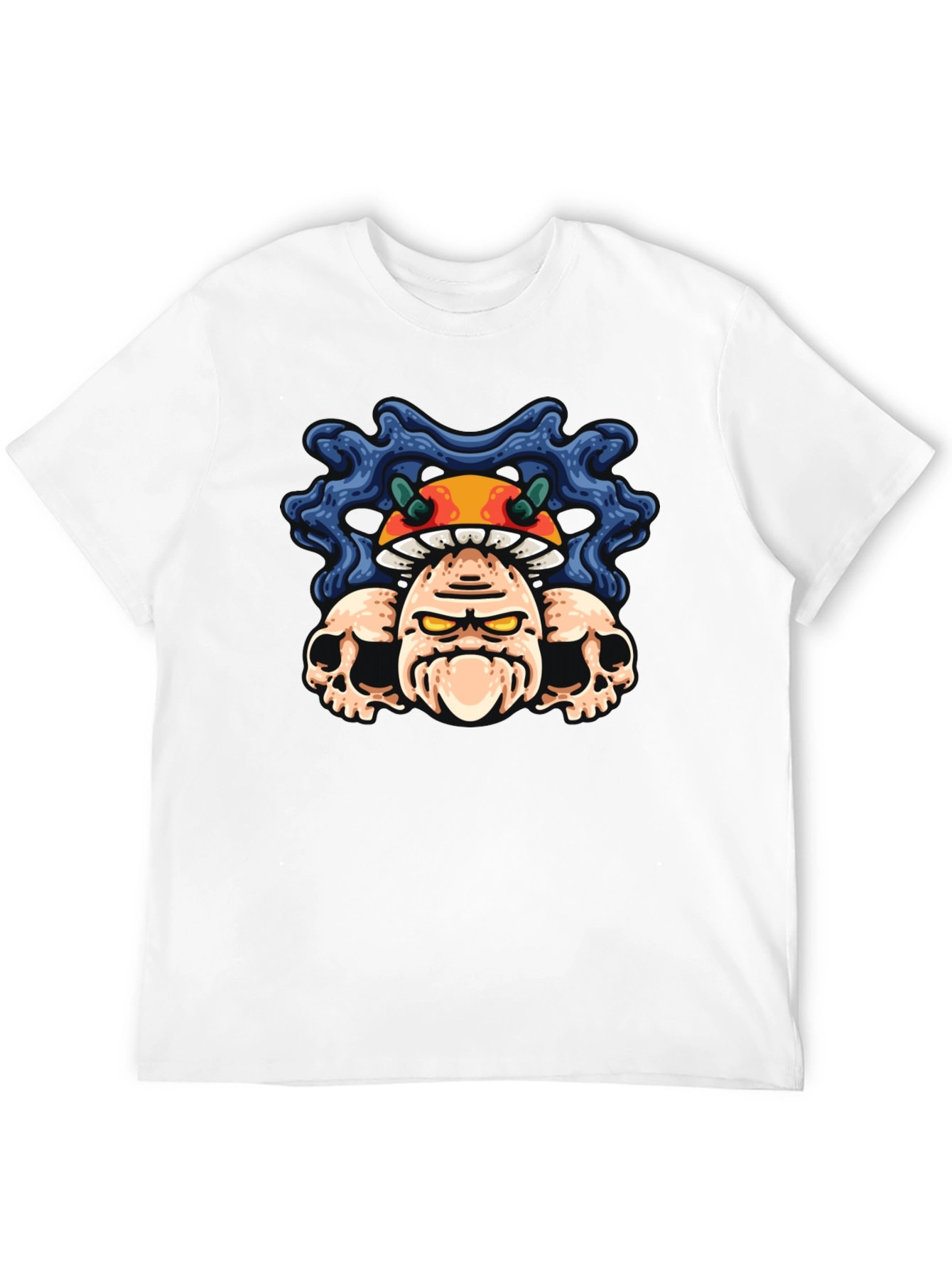 Mushroom Skull Graphic Tee - Unisex Black T-Shirt