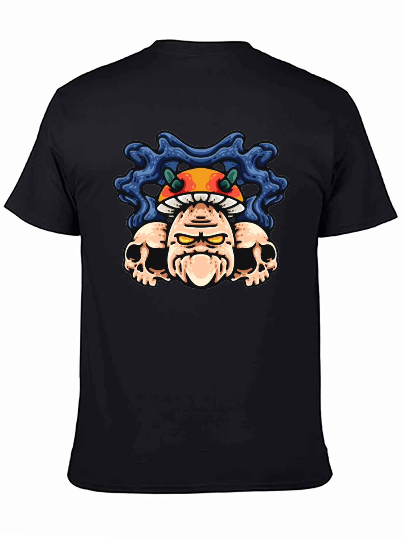 Mushroom Skull Graphic Tee - Unisex Black T-Shirt