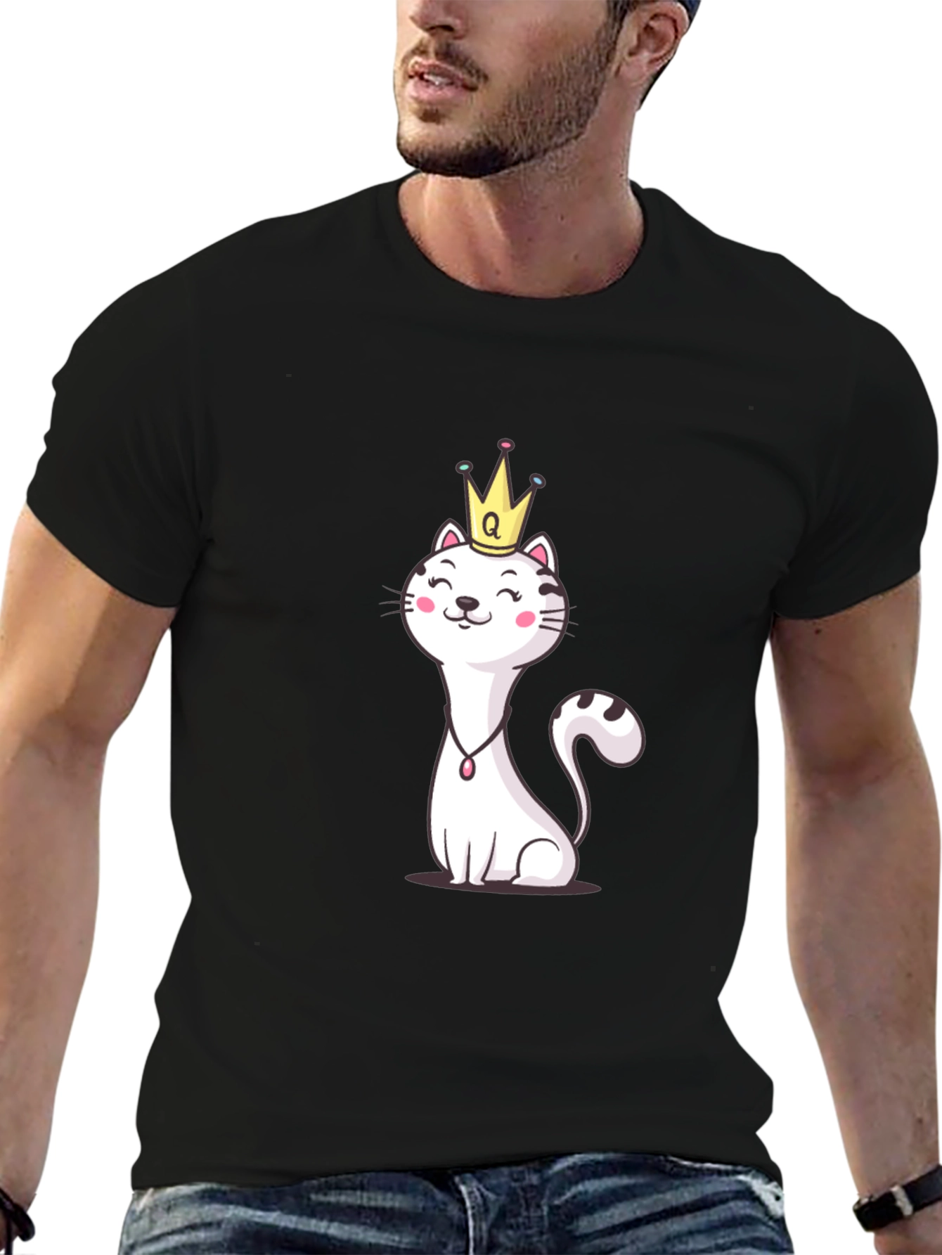 Queen Cat T-Shirt - Cute Cartoon Graphic Tee