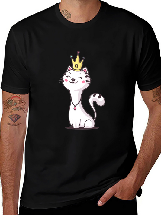 Queen Cat T-Shirt - Cute Cartoon Graphic Tee