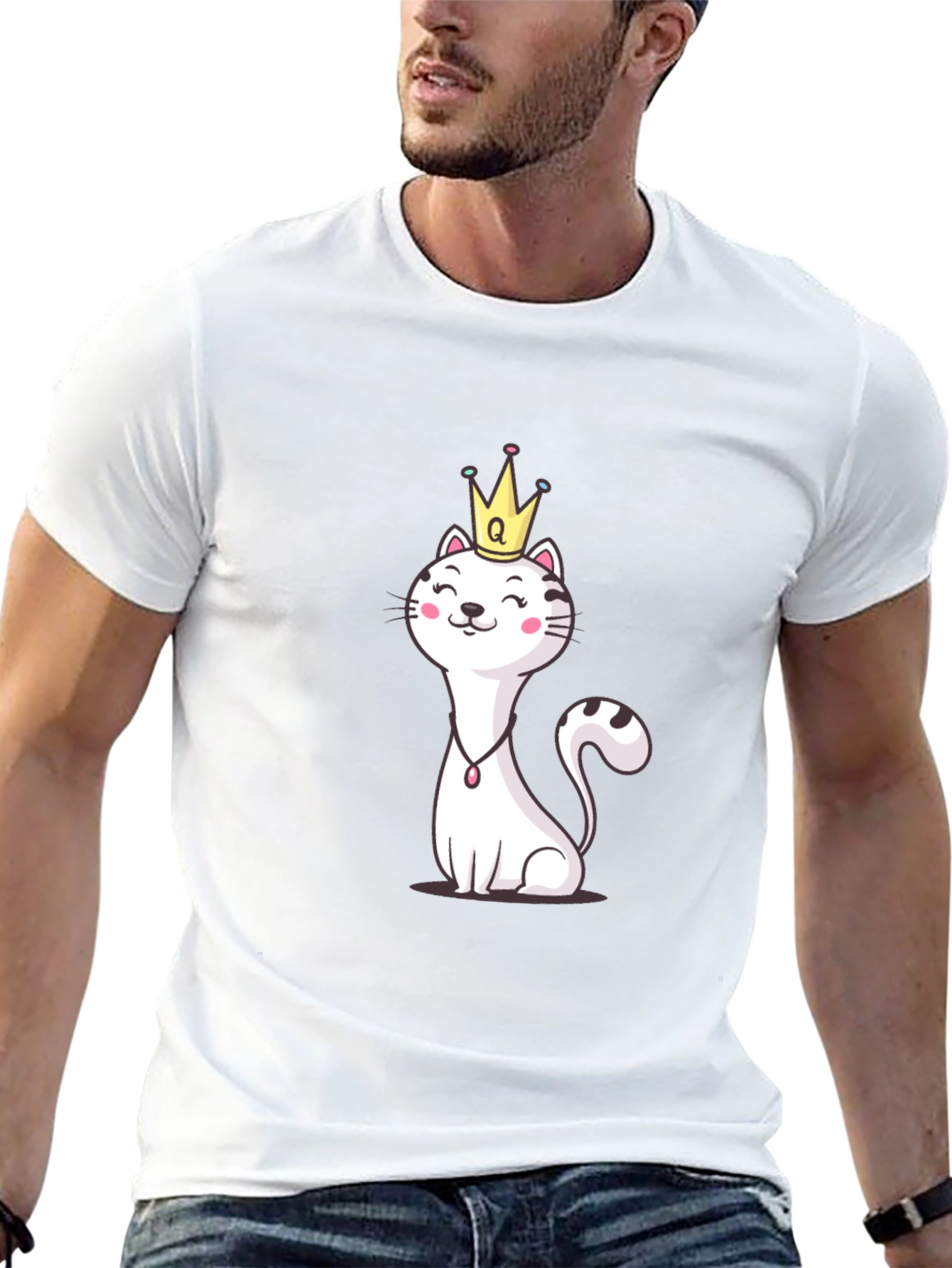 Queen Cat T-Shirt - Cute Cartoon Graphic Tee