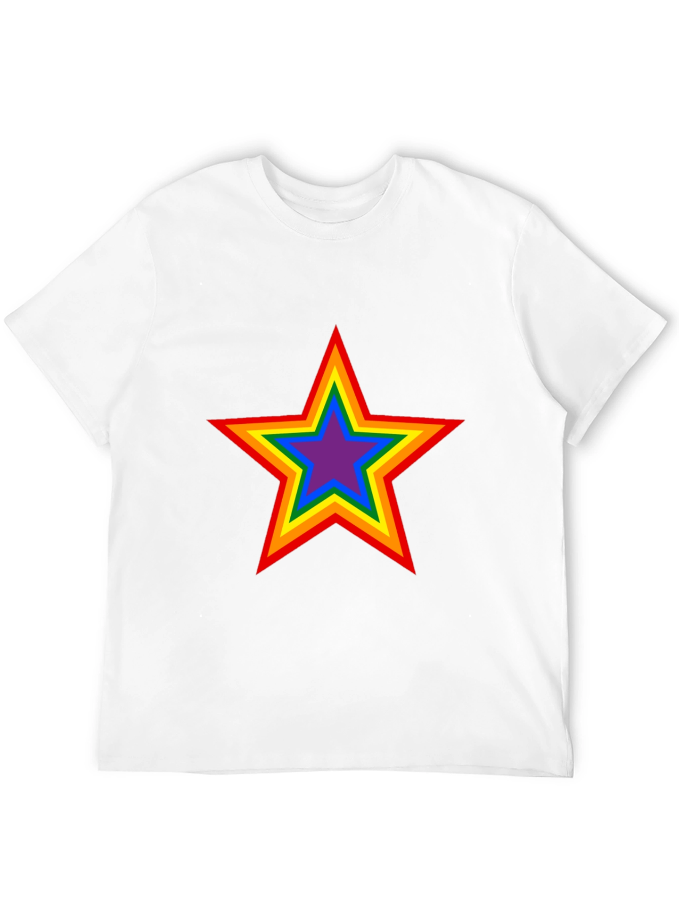 Rainbow Star Graphic Black T-Shirt