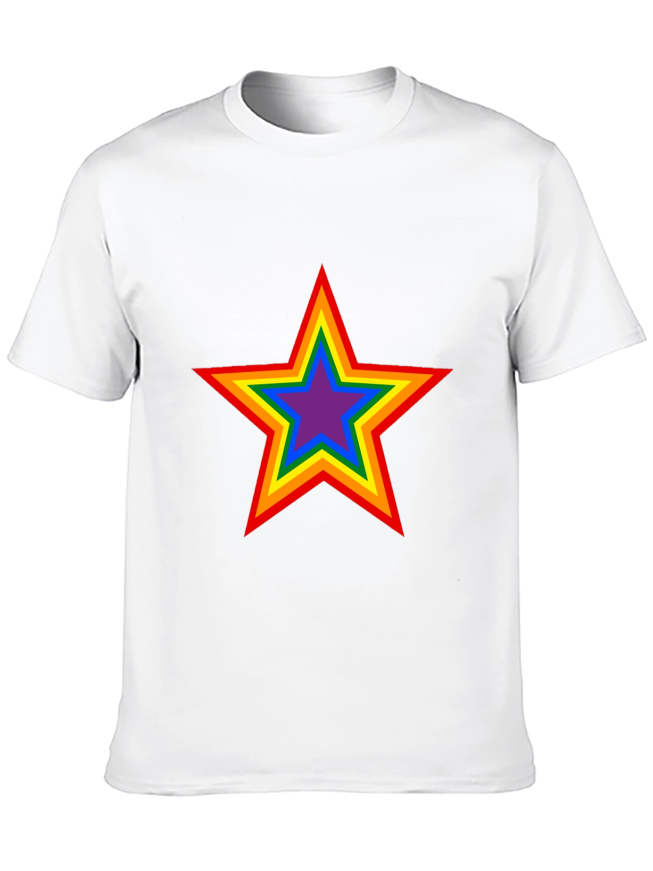 Rainbow Star Graphic Black T-Shirt