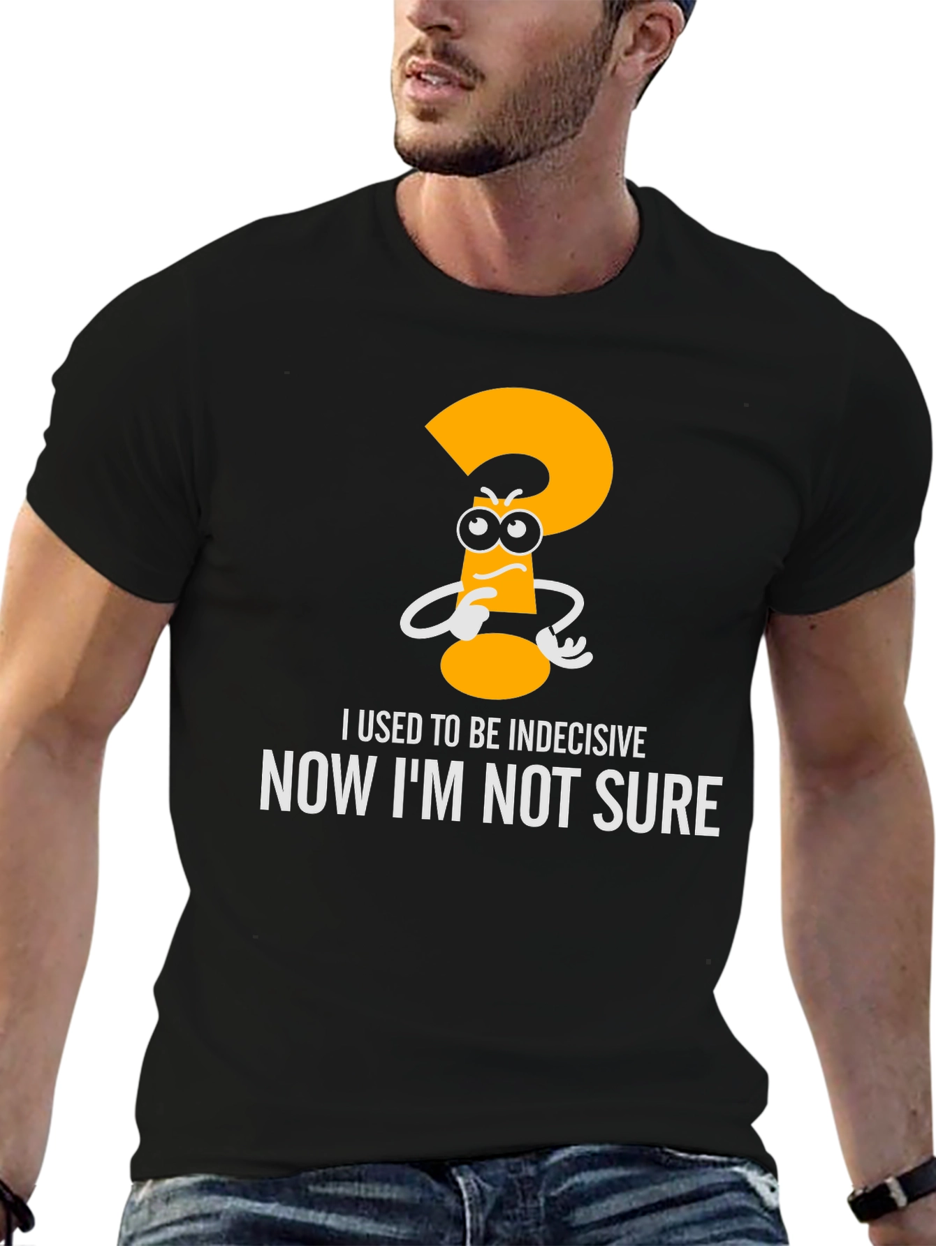 Indecisive Funny Graphic T-Shirt - Black