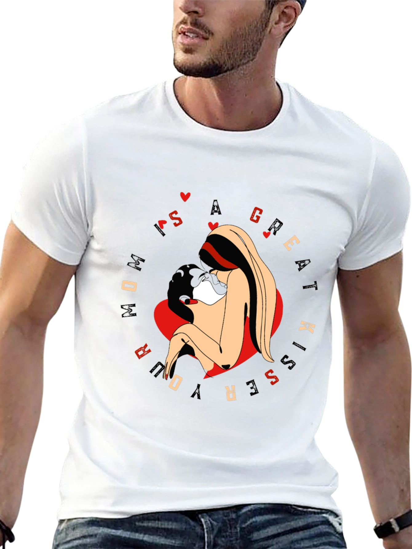 Mom Kiss Graphic Tee - Great Kisser Shirt