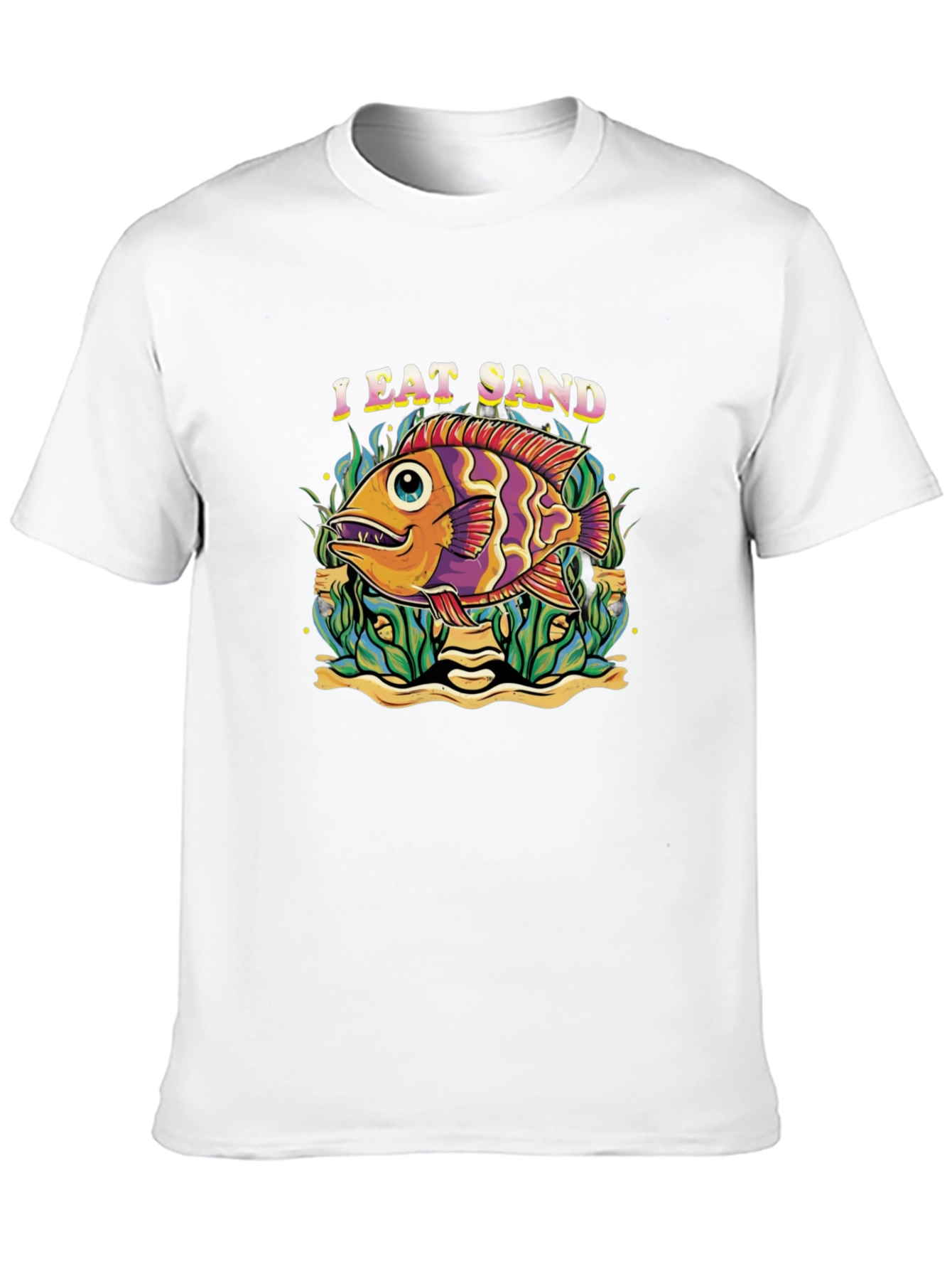 I Eat Sand Fish Graphic Black T-Shirt