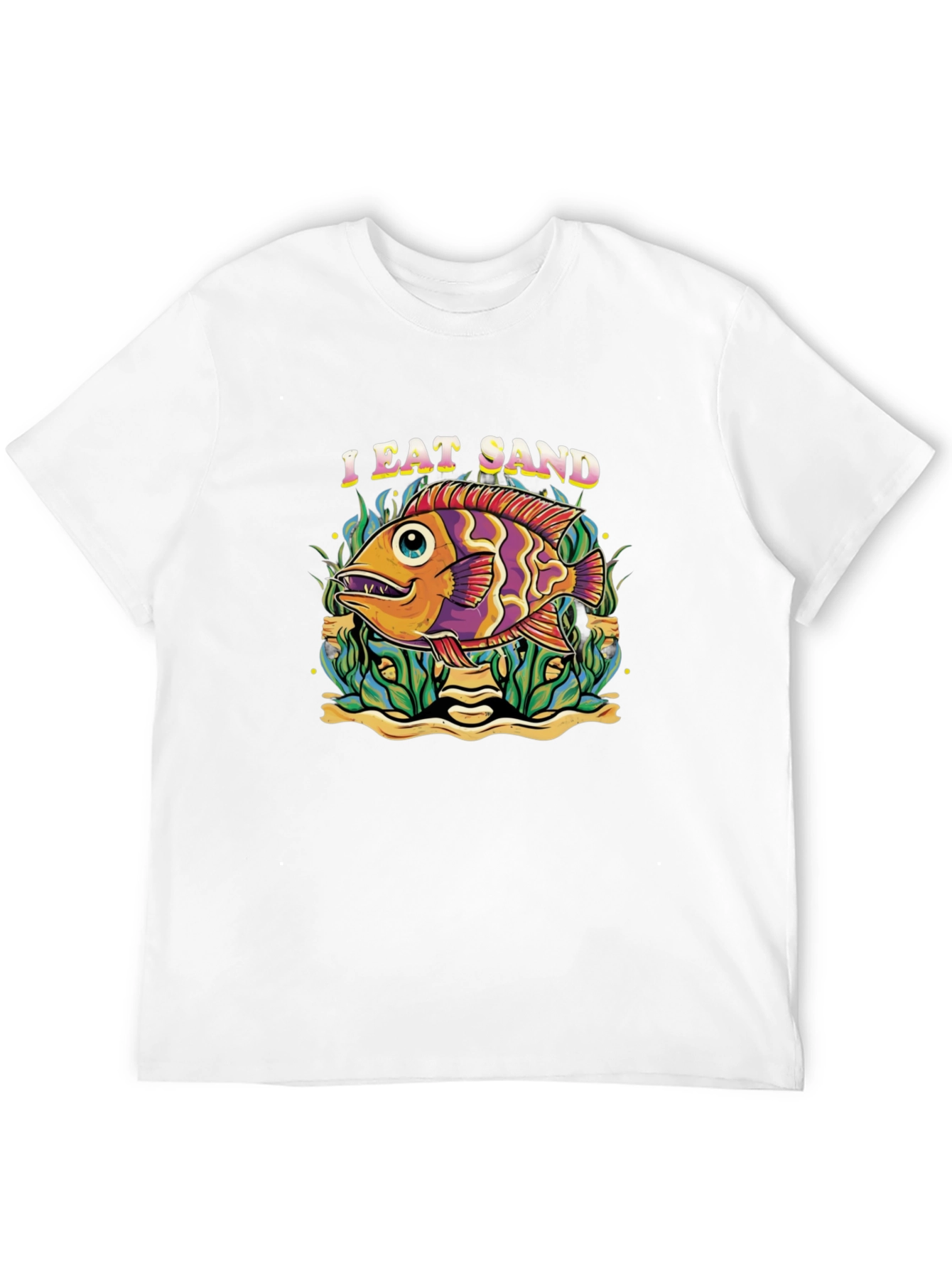 I Eat Sand Fish Graphic Black T-Shirt