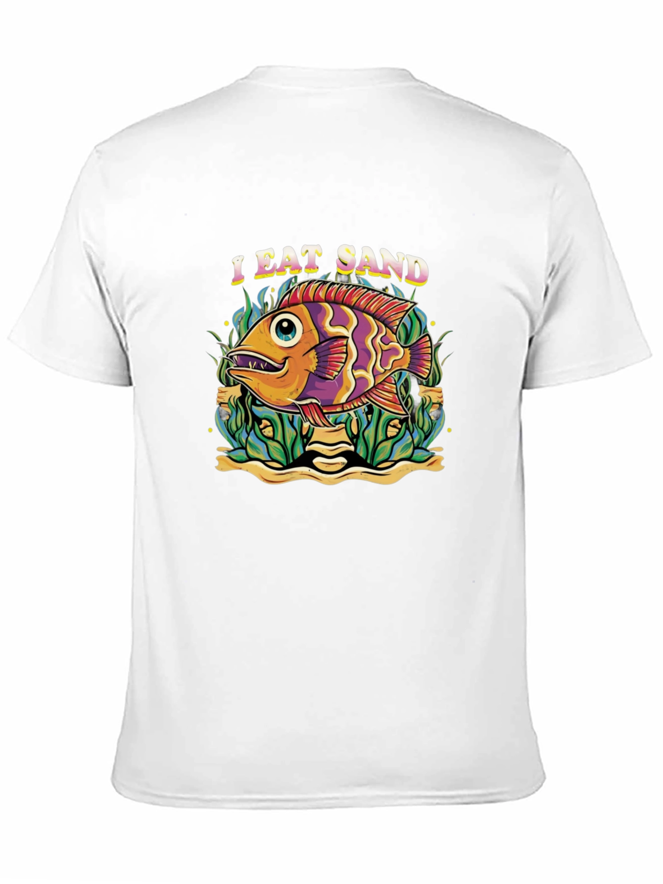I Eat Sand Fish Graphic Black T-Shirt
