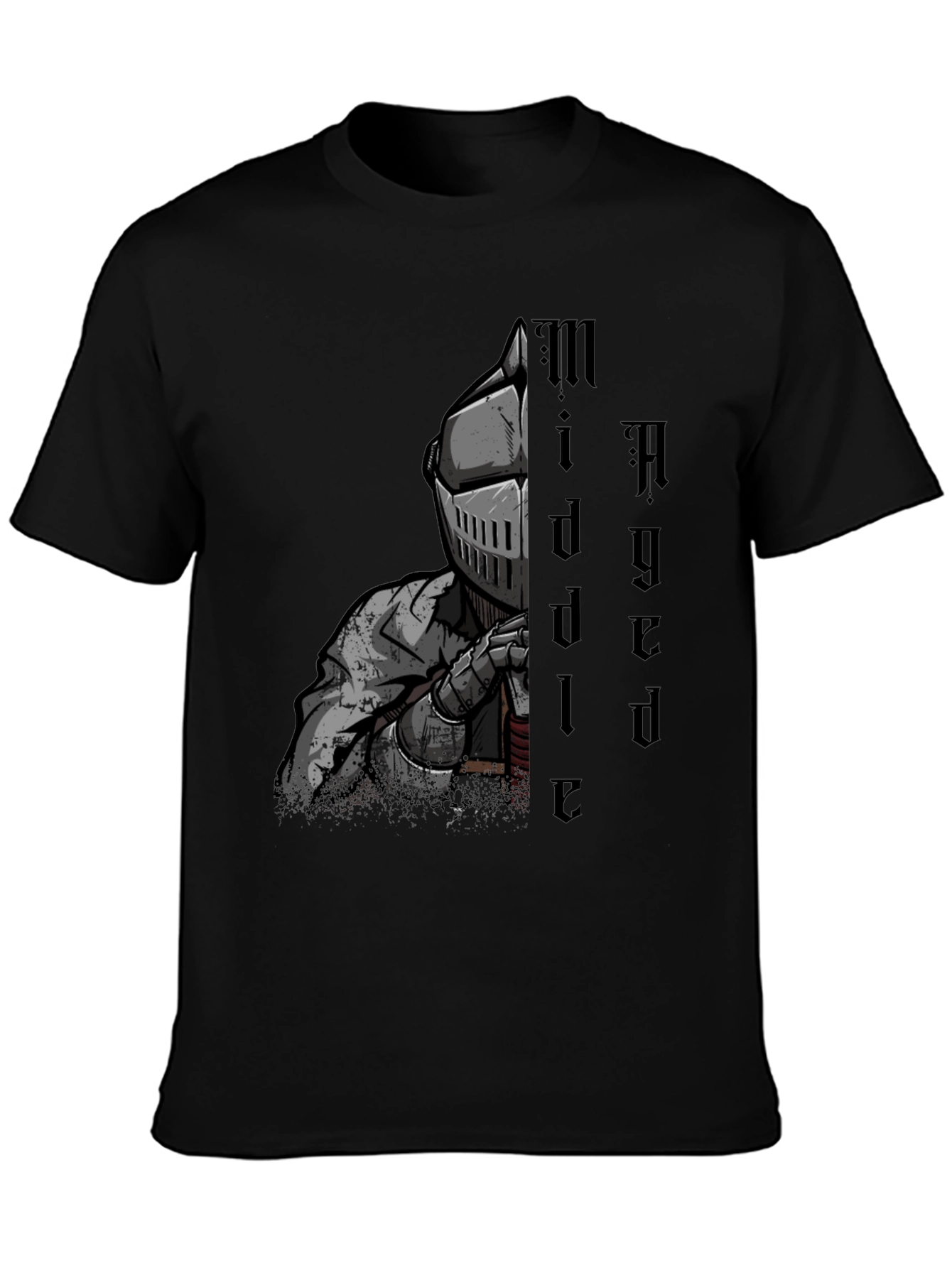 Middle Aged Knight Graphic Tee - Black