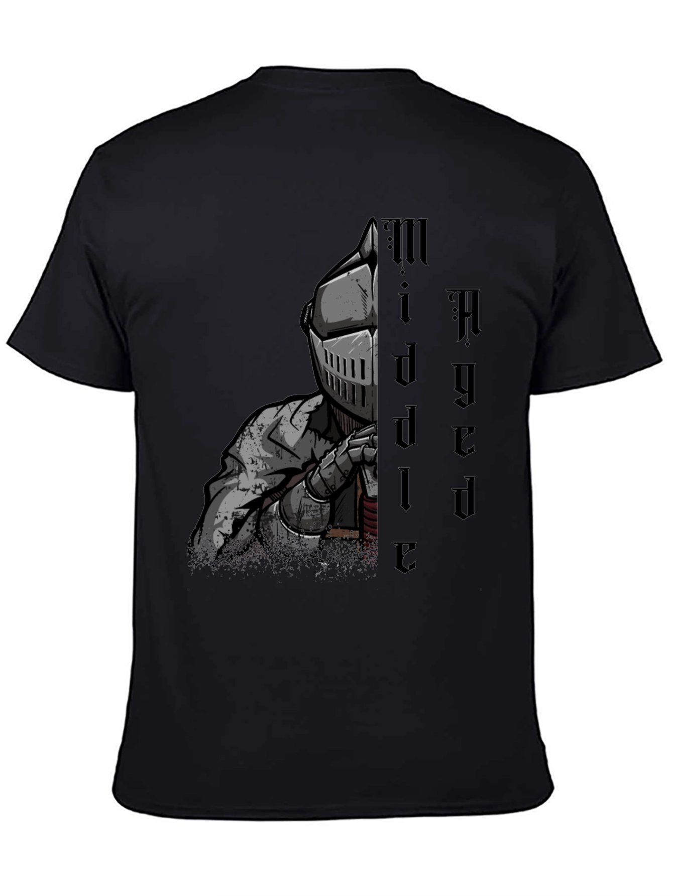 Middle Aged Knight Graphic Tee - Black
