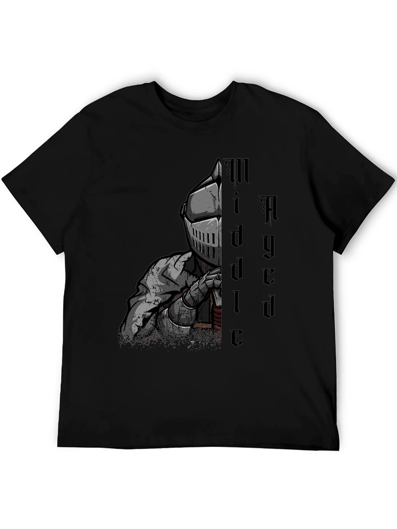 Middle Aged Knight Graphic Tee - Black