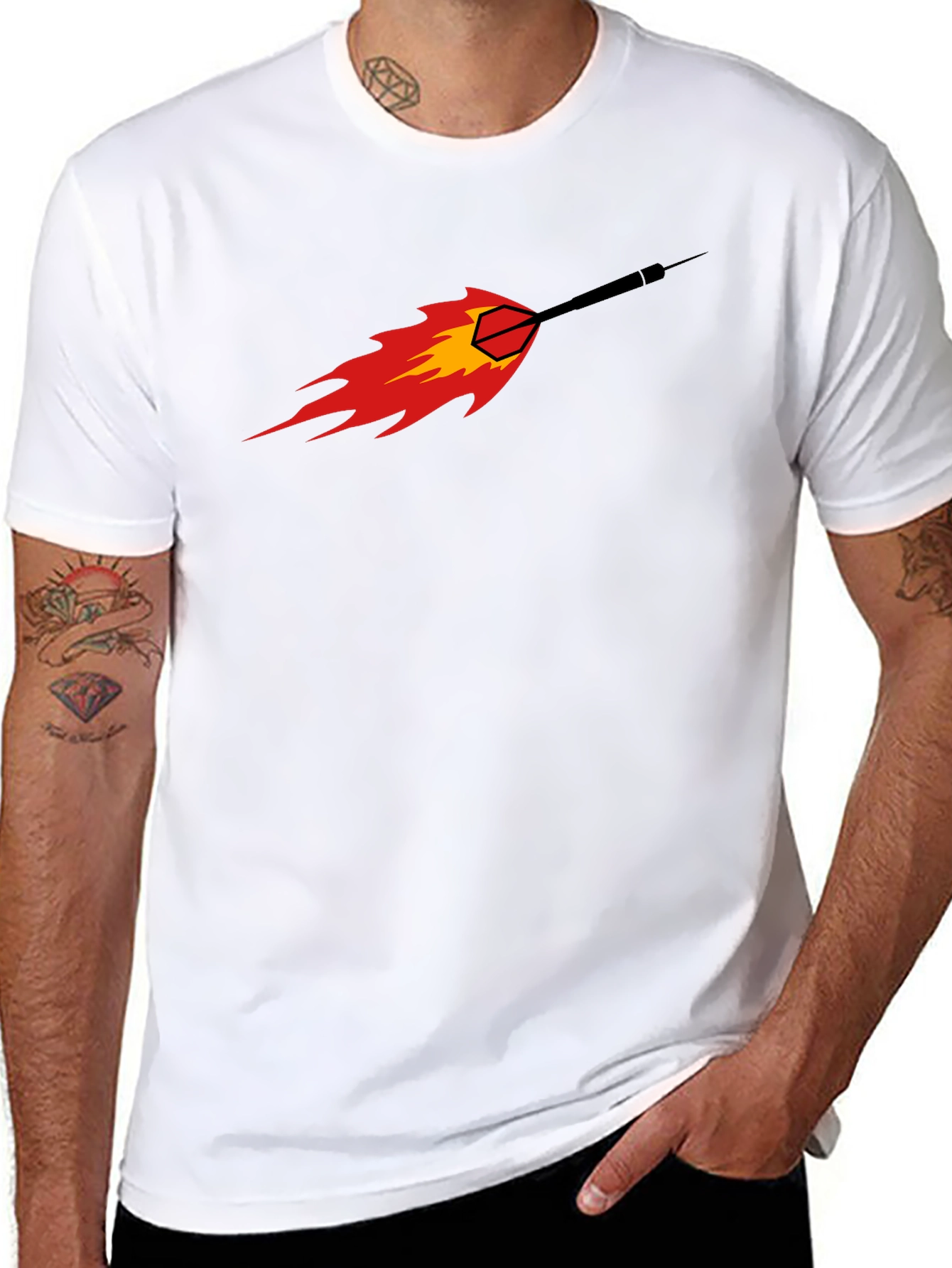 Fiery Dart Graphic Tee - Black