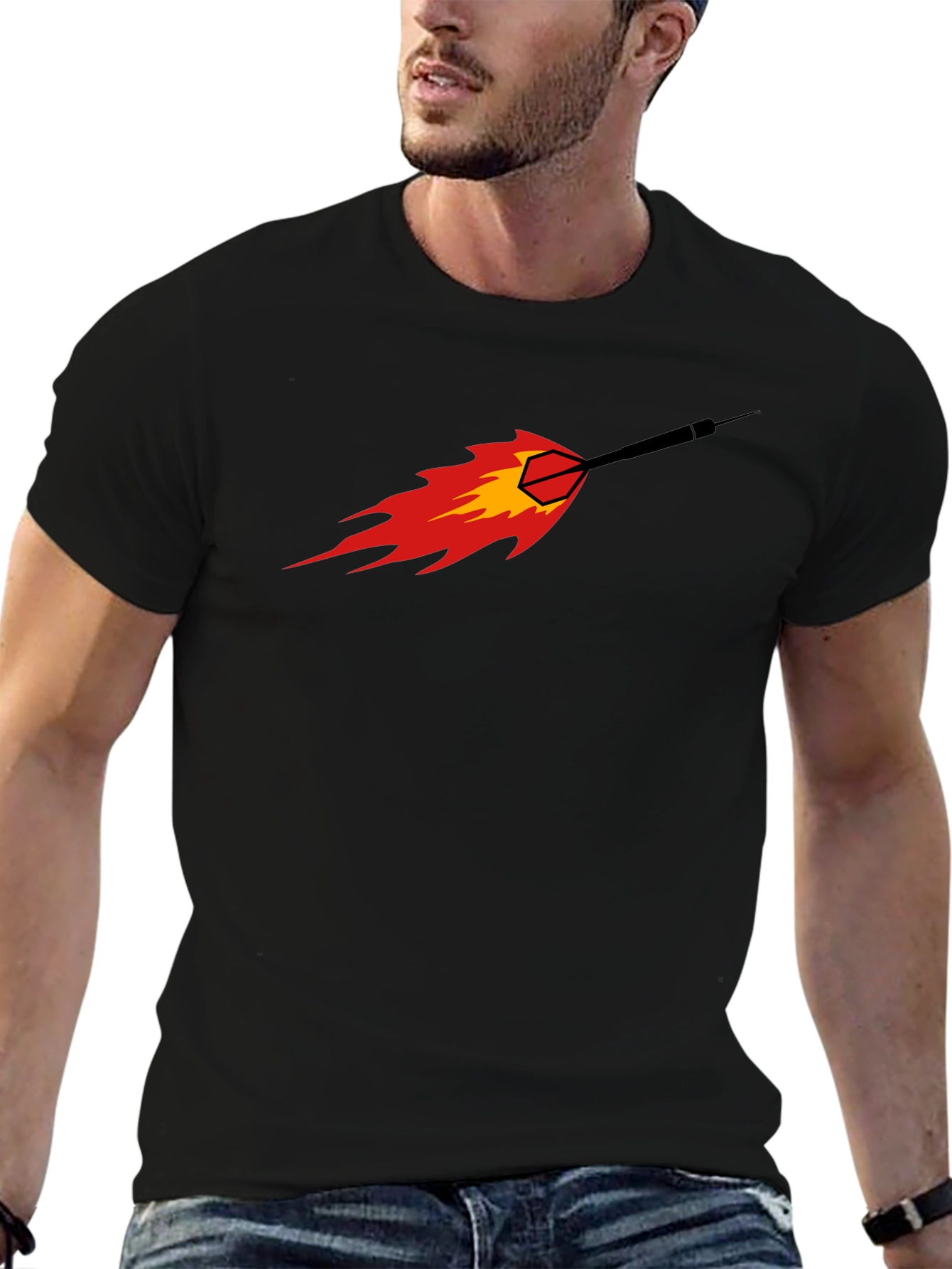 Fiery Dart Graphic Tee - Black