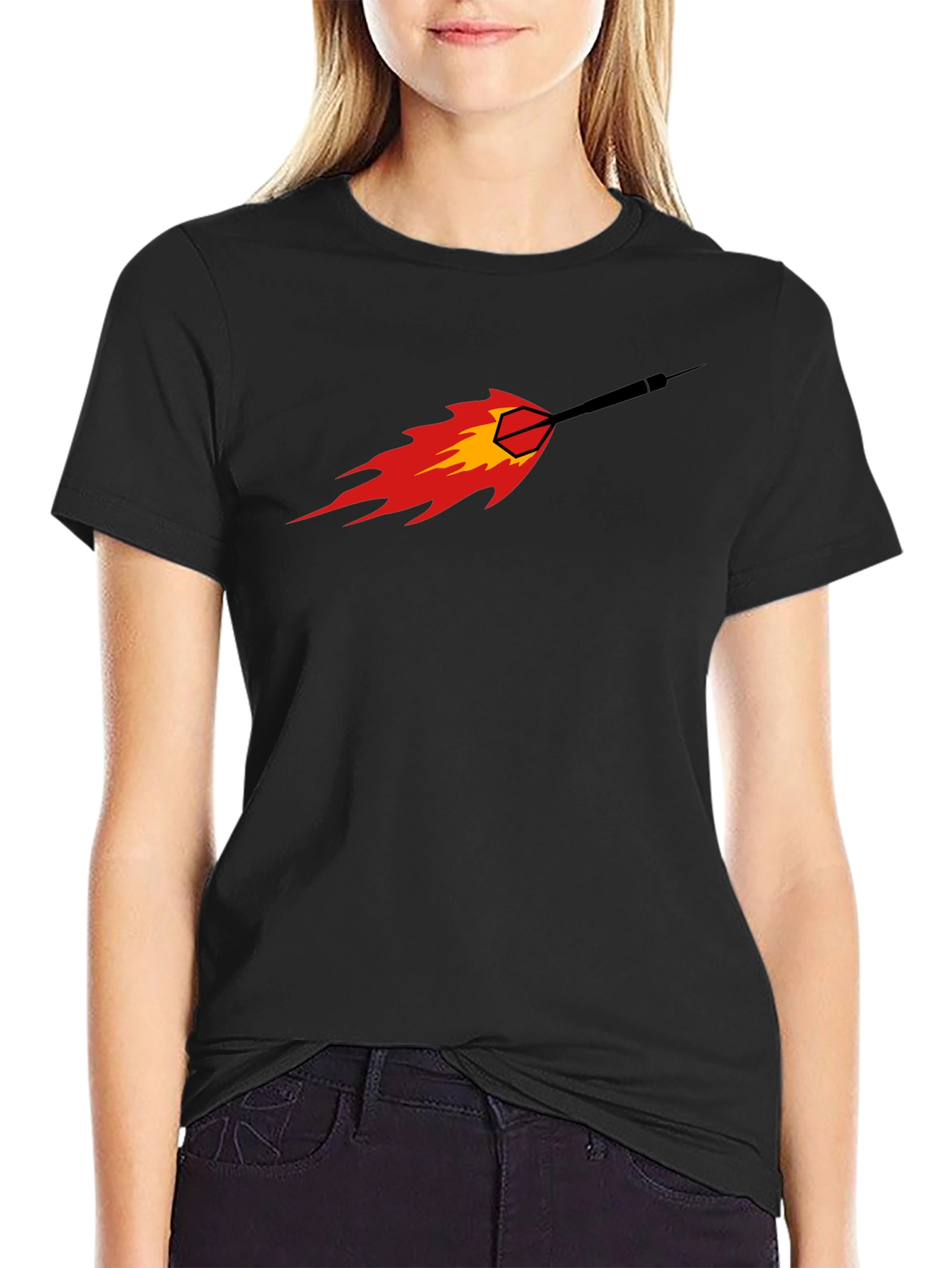 Fiery Dart Graphic Tee - Black