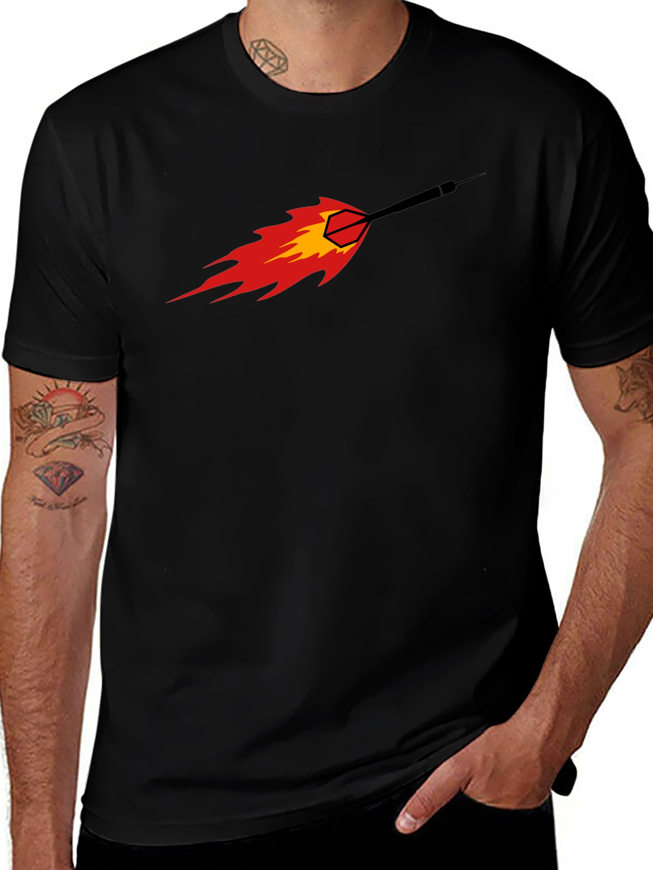 Fiery Dart Graphic Tee - Black