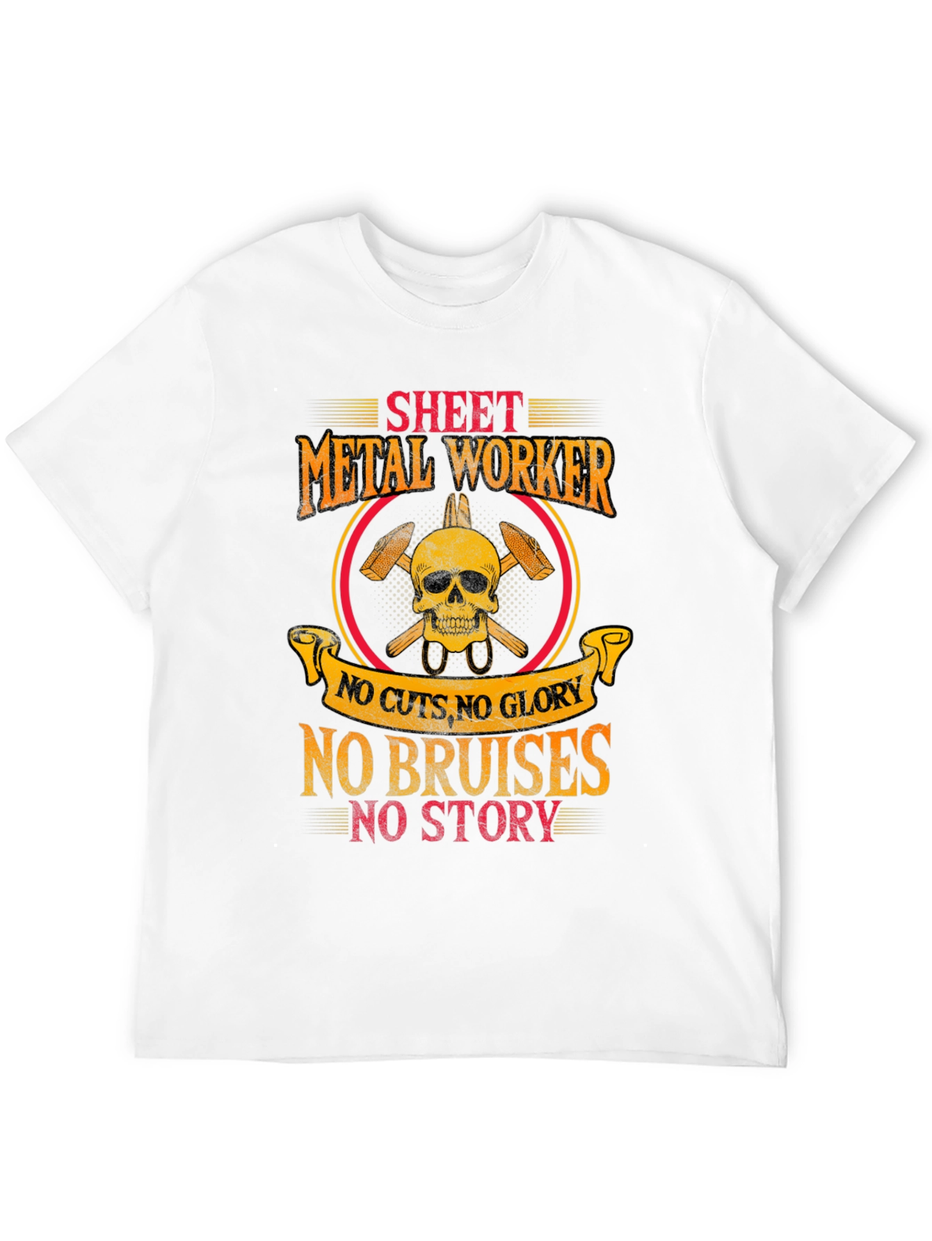 Sheet Metal Worker Skull Graphic T-Shirt