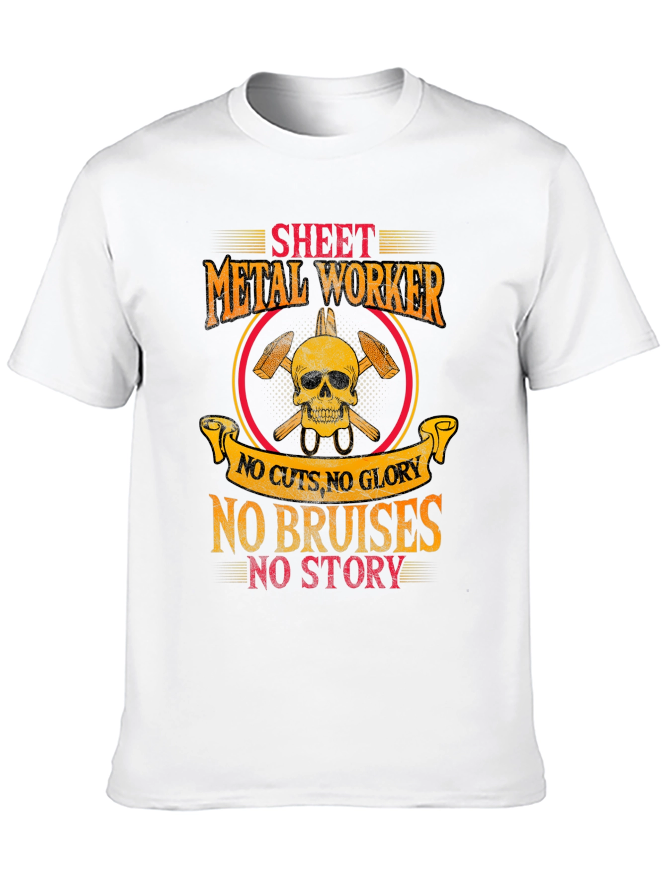 Sheet Metal Worker Skull Graphic T-Shirt