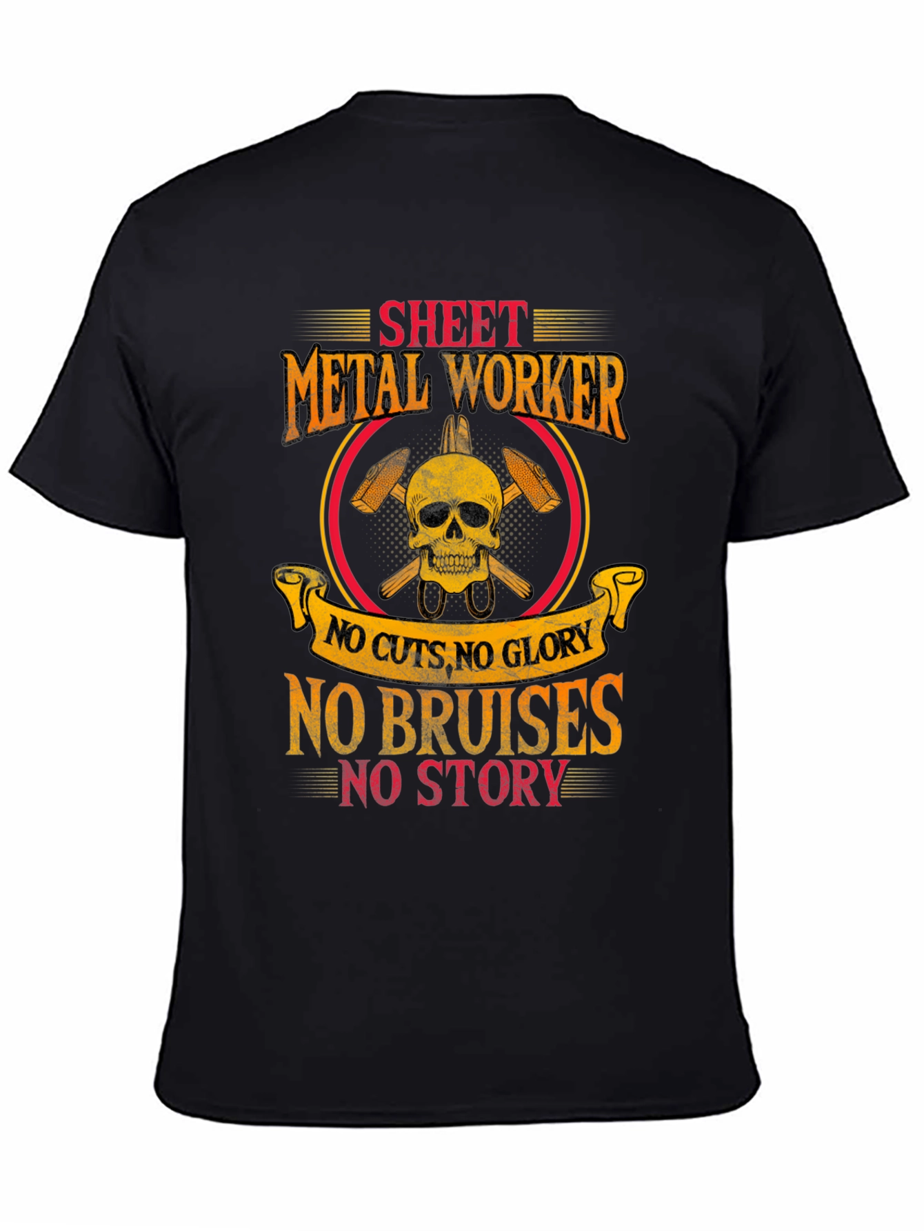 Sheet Metal Worker Skull Graphic T-Shirt