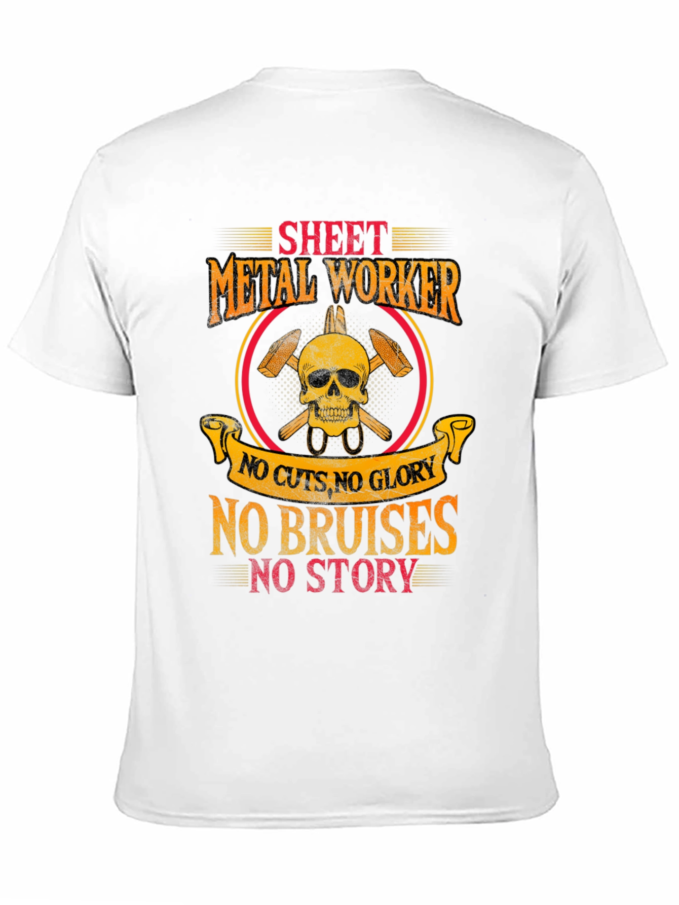 Sheet Metal Worker Skull Graphic T-Shirt
