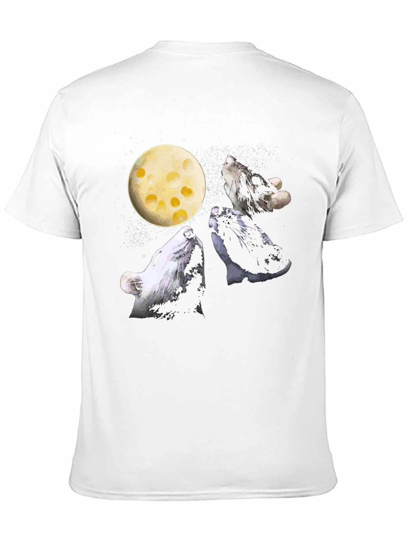 Wolf Cheese Moon Black T-Shirt