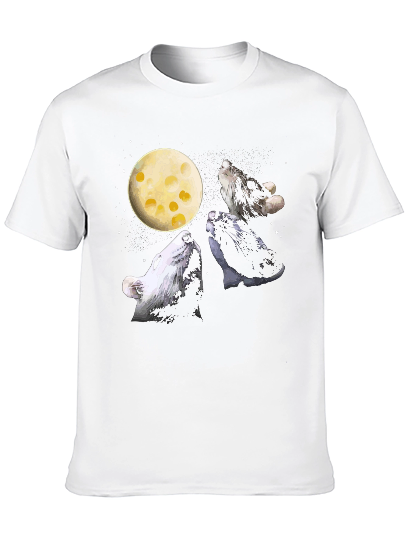 Wolf Cheese Moon Black T-Shirt