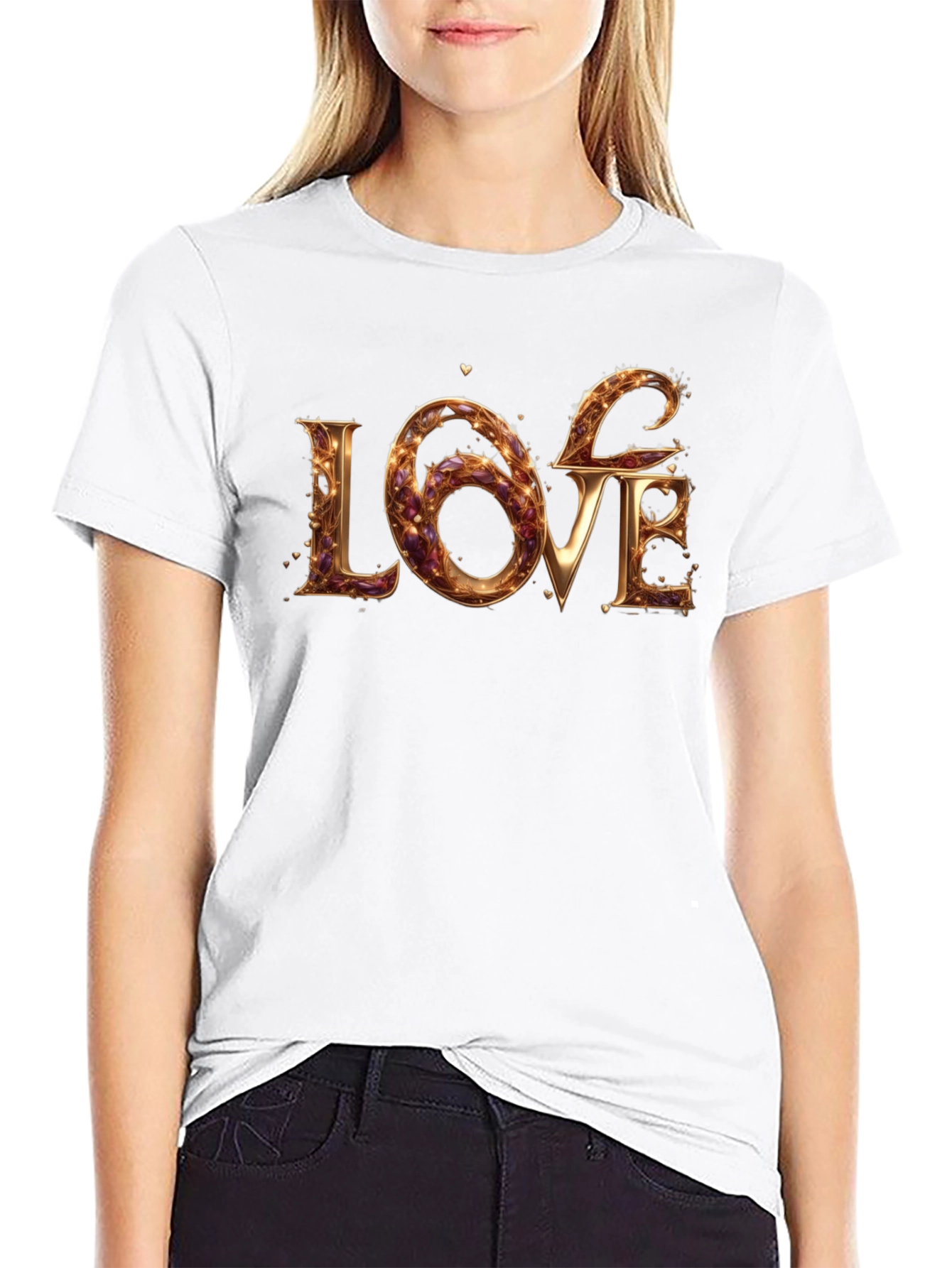Stylish Black LOVE Graphic Tee
