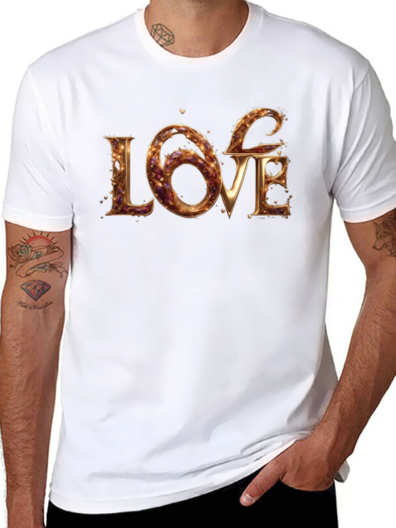 Stylish Black LOVE Graphic Tee