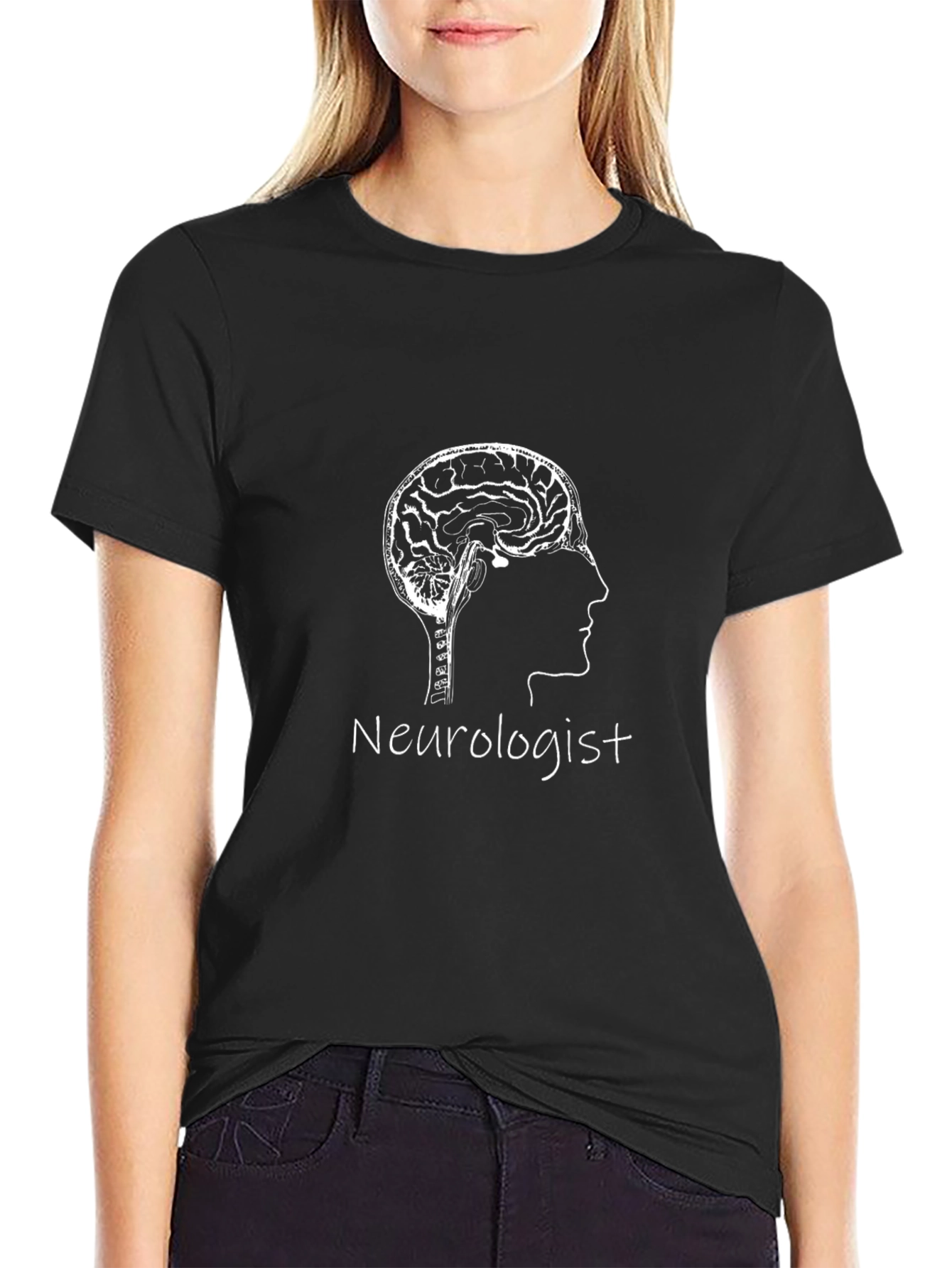 Neurologist Brain Graphic T-Shirt - Black Cotton Tee