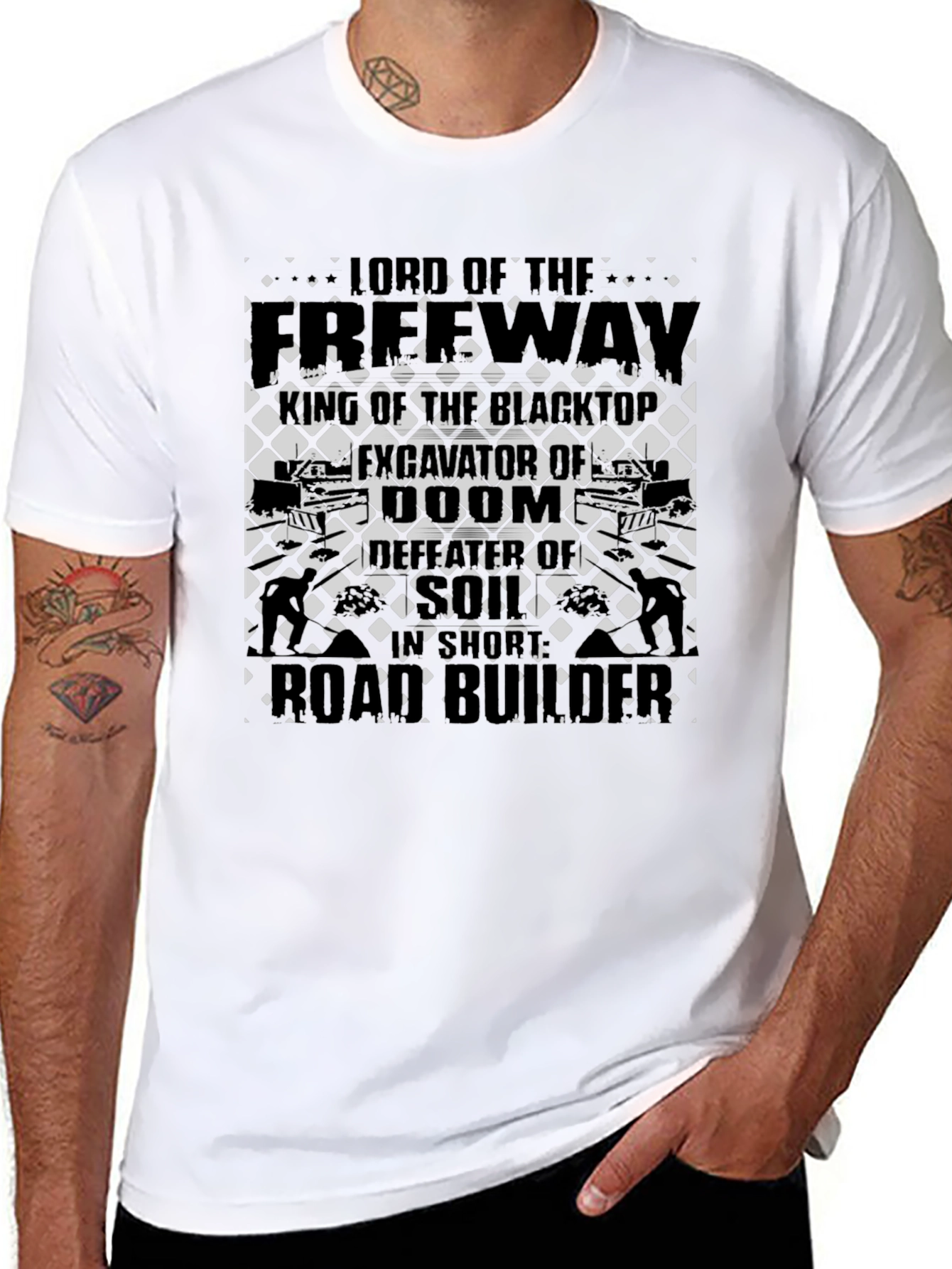 Freeway Lord Road Builder Graphic Black T-Shirt