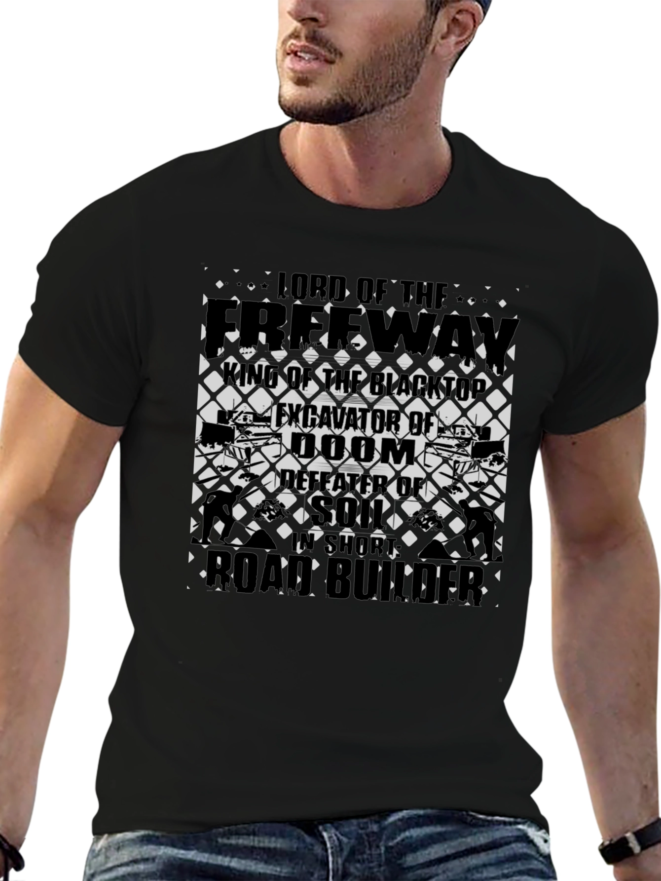 Freeway Lord Road Builder Graphic Black T-Shirt