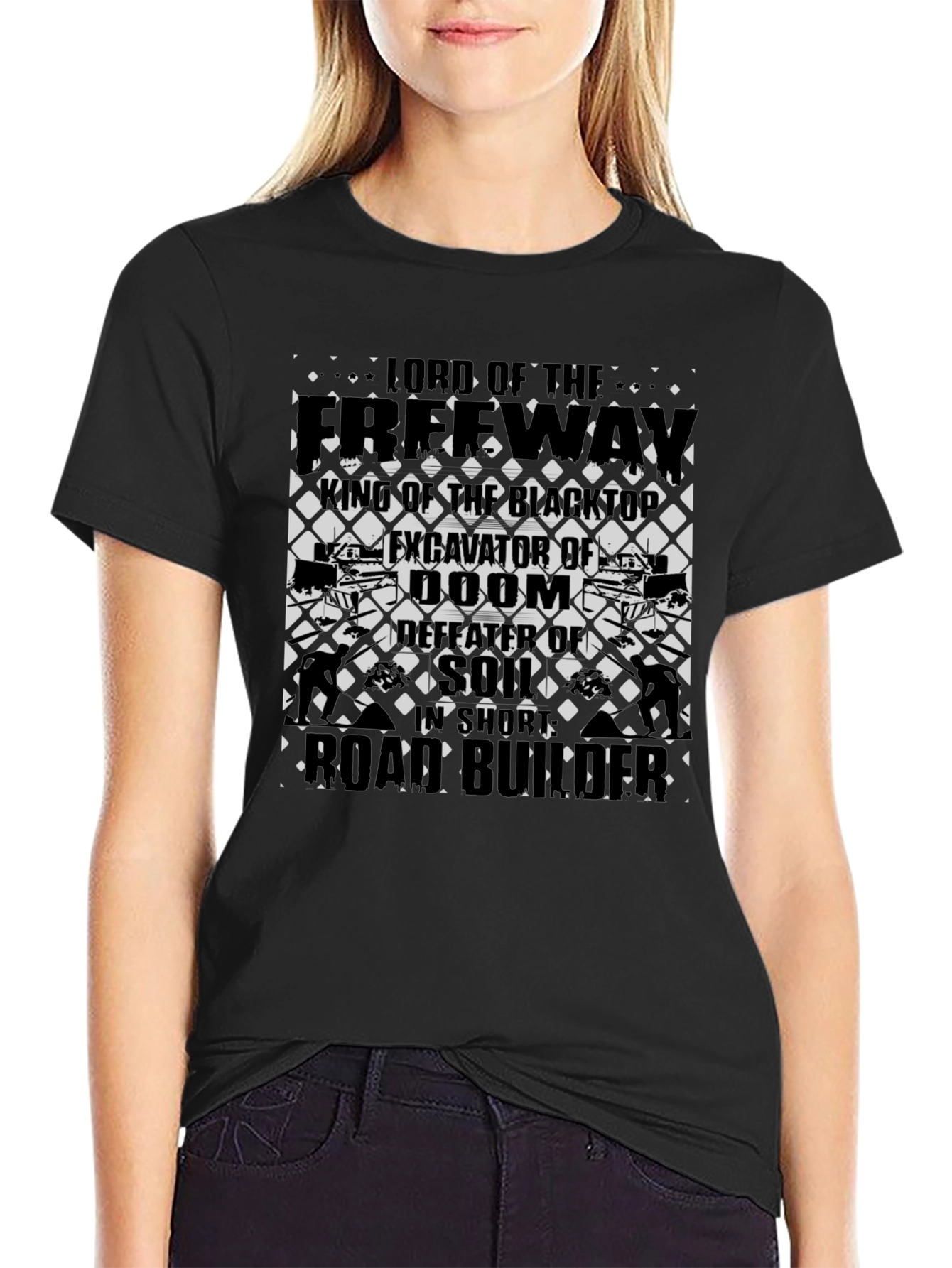 Freeway Lord Road Builder Graphic Black T-Shirt
