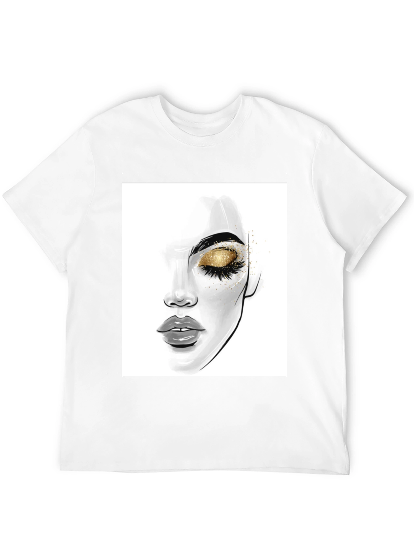 Glamorous Eye Makeup Graphic Tee - Black Cotton