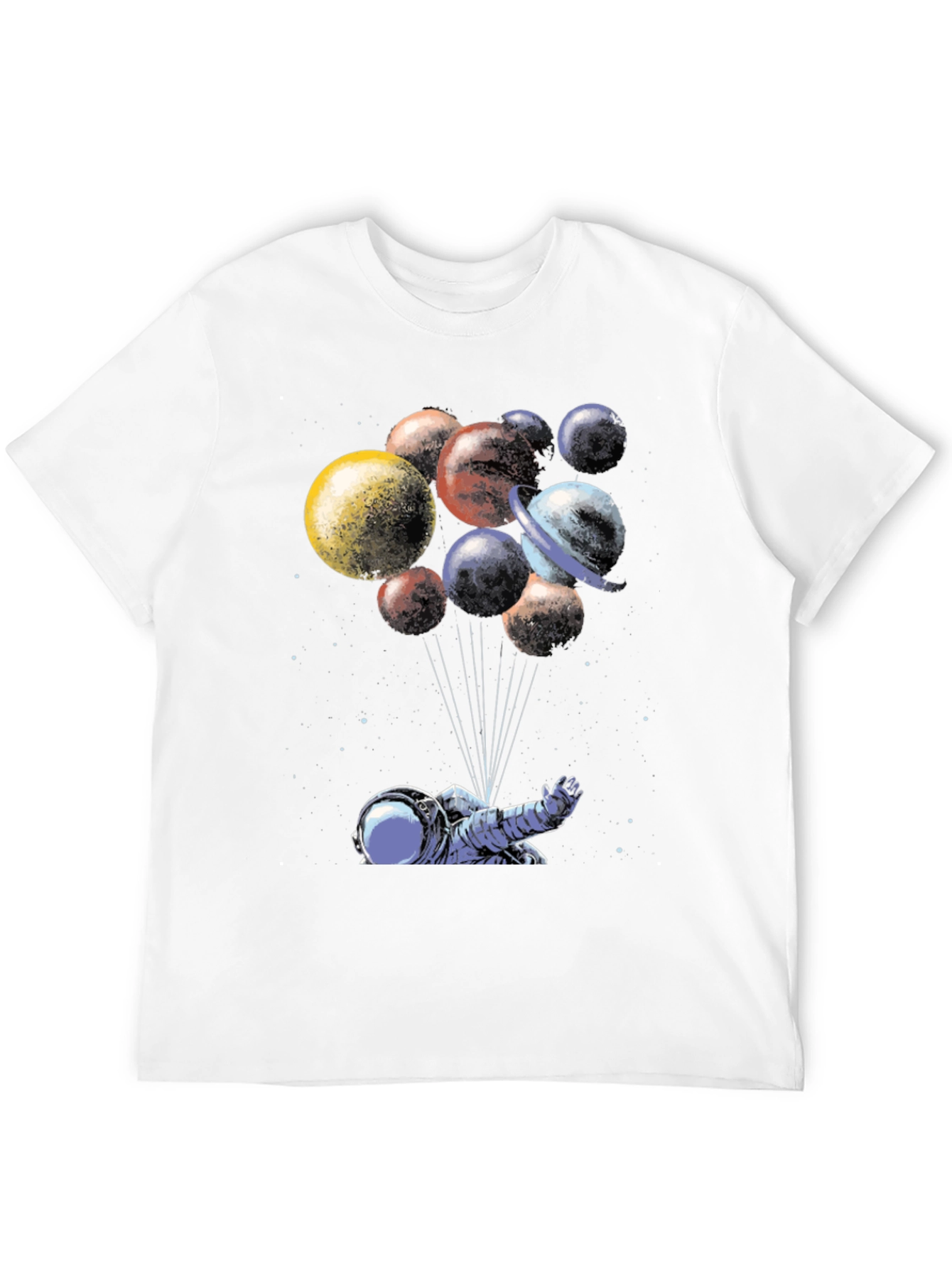 Astronaut Planet Balloons Graphic T-Shirt