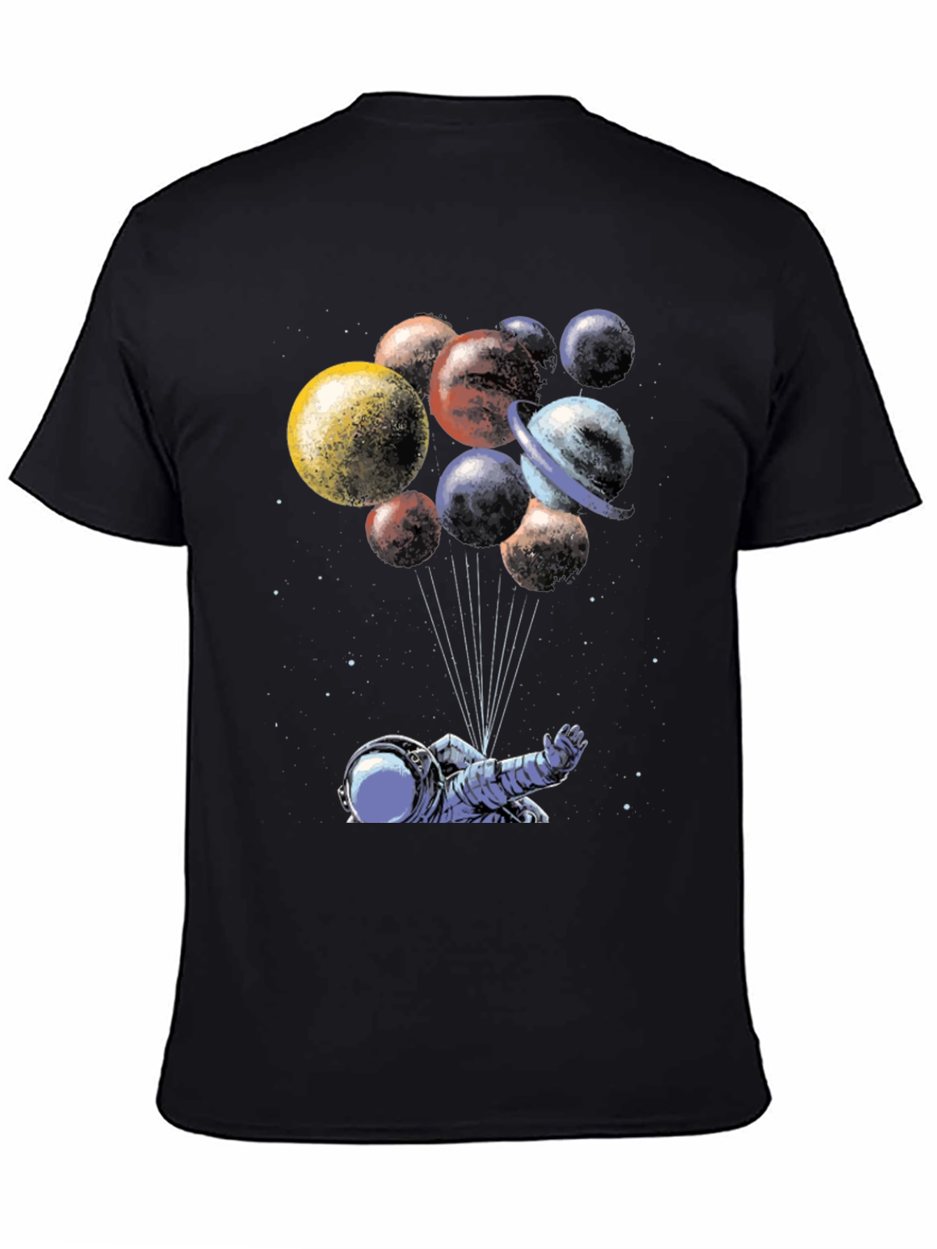 Astronaut Planet Balloons Graphic T-Shirt