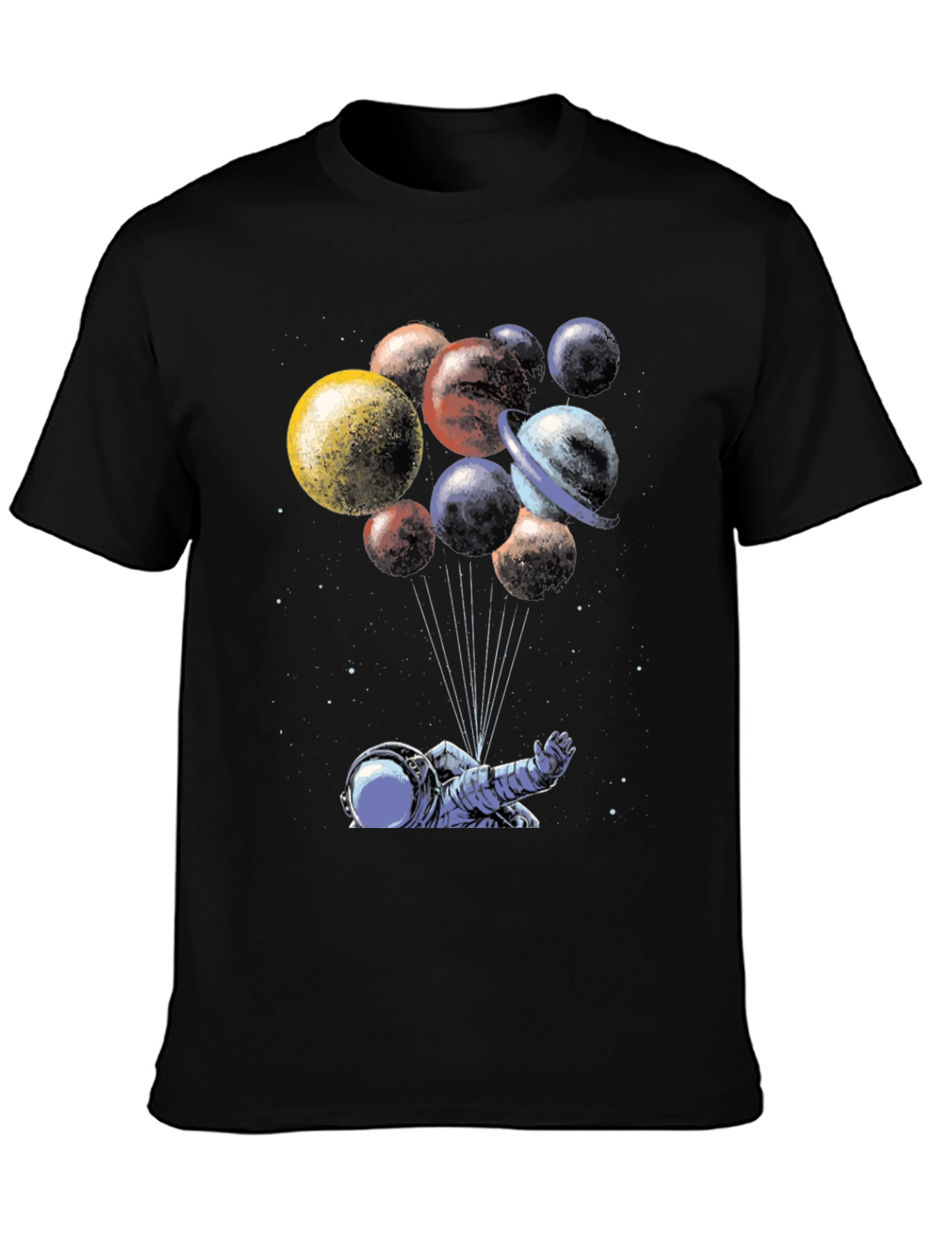Astronaut Planet Balloons Graphic T-Shirt