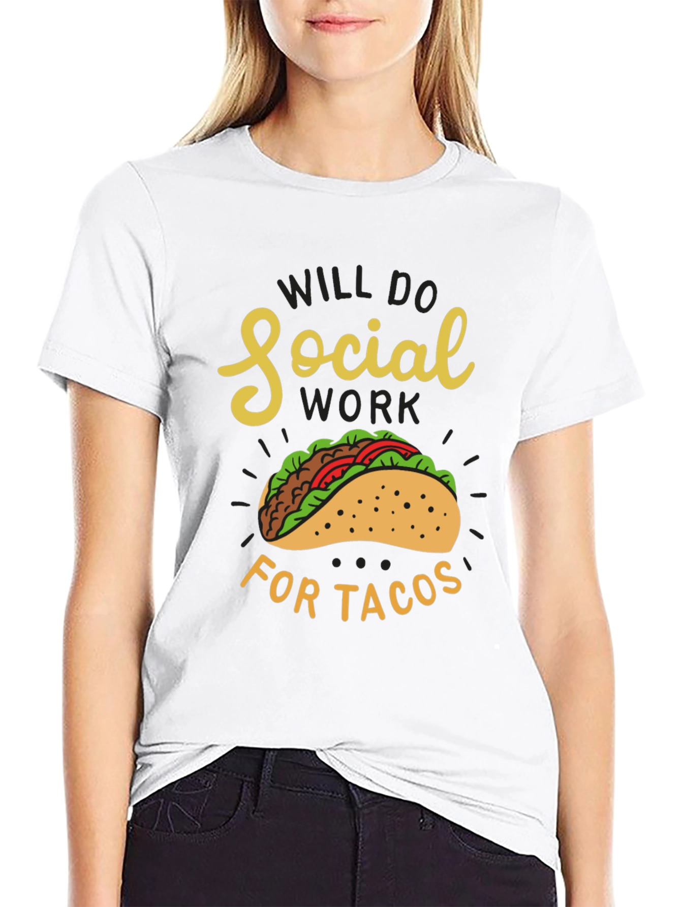 Social Work for Tacos Black Graphic Tee