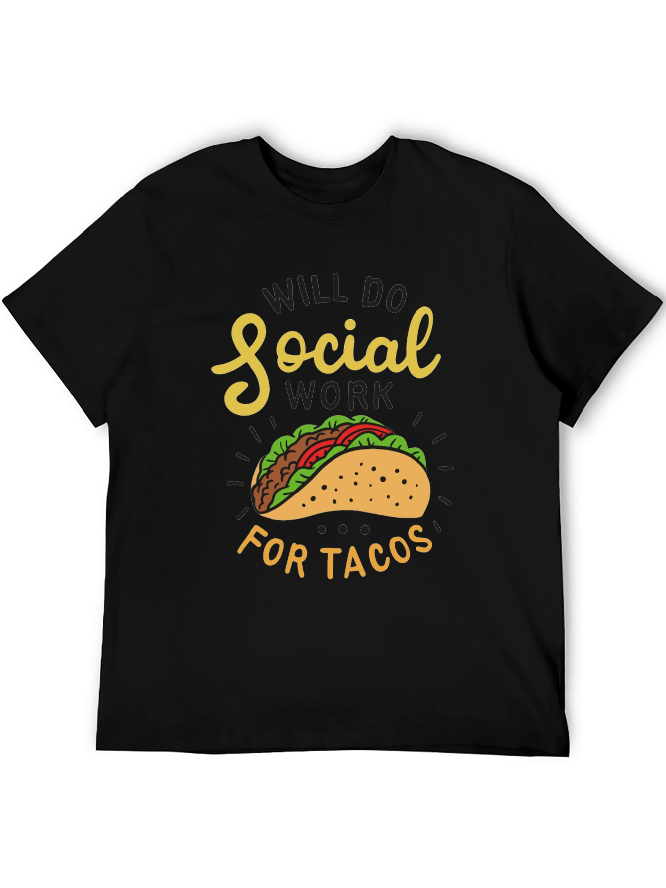 Social Work for Tacos Black Graphic Tee