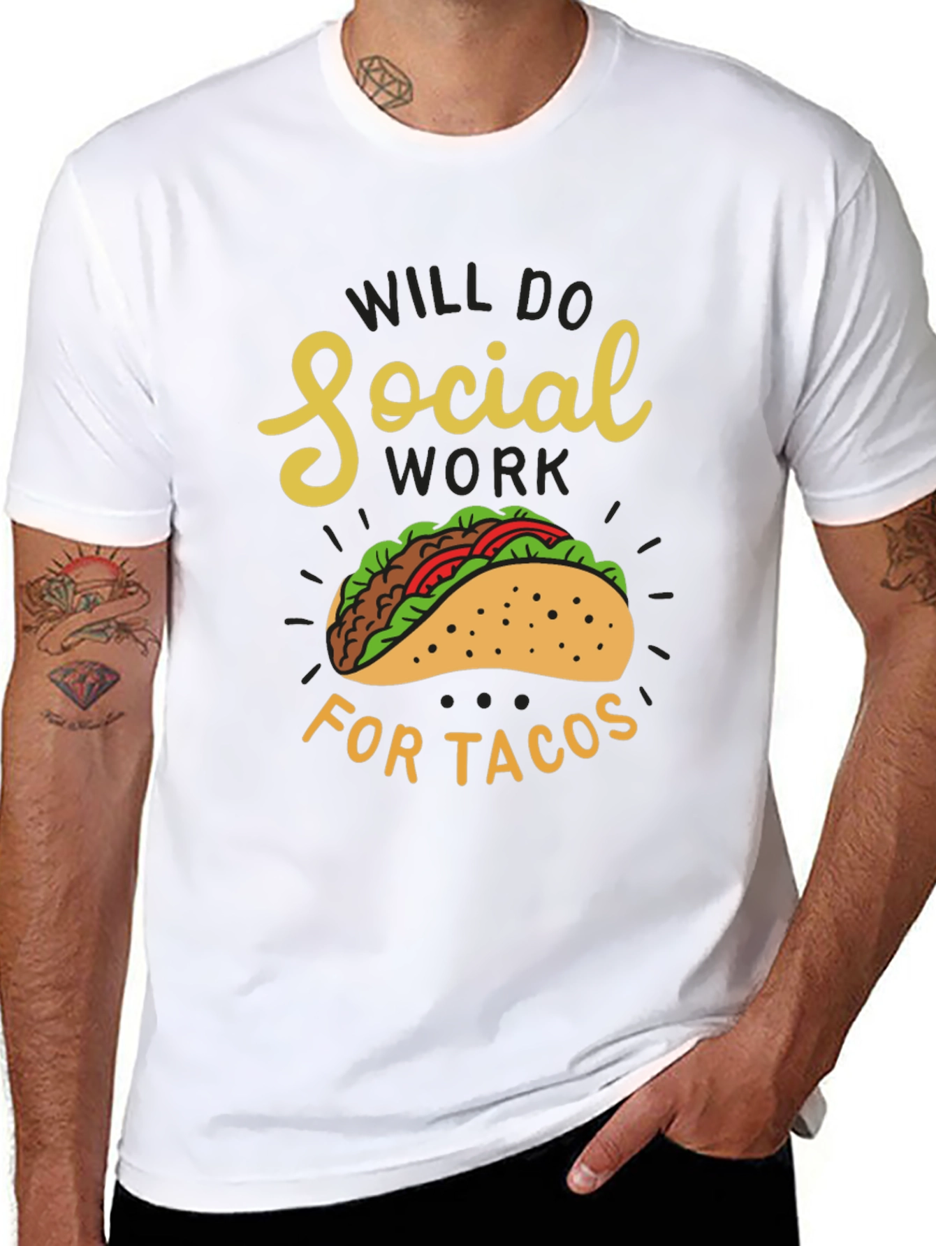 Social Work for Tacos Black Graphic Tee