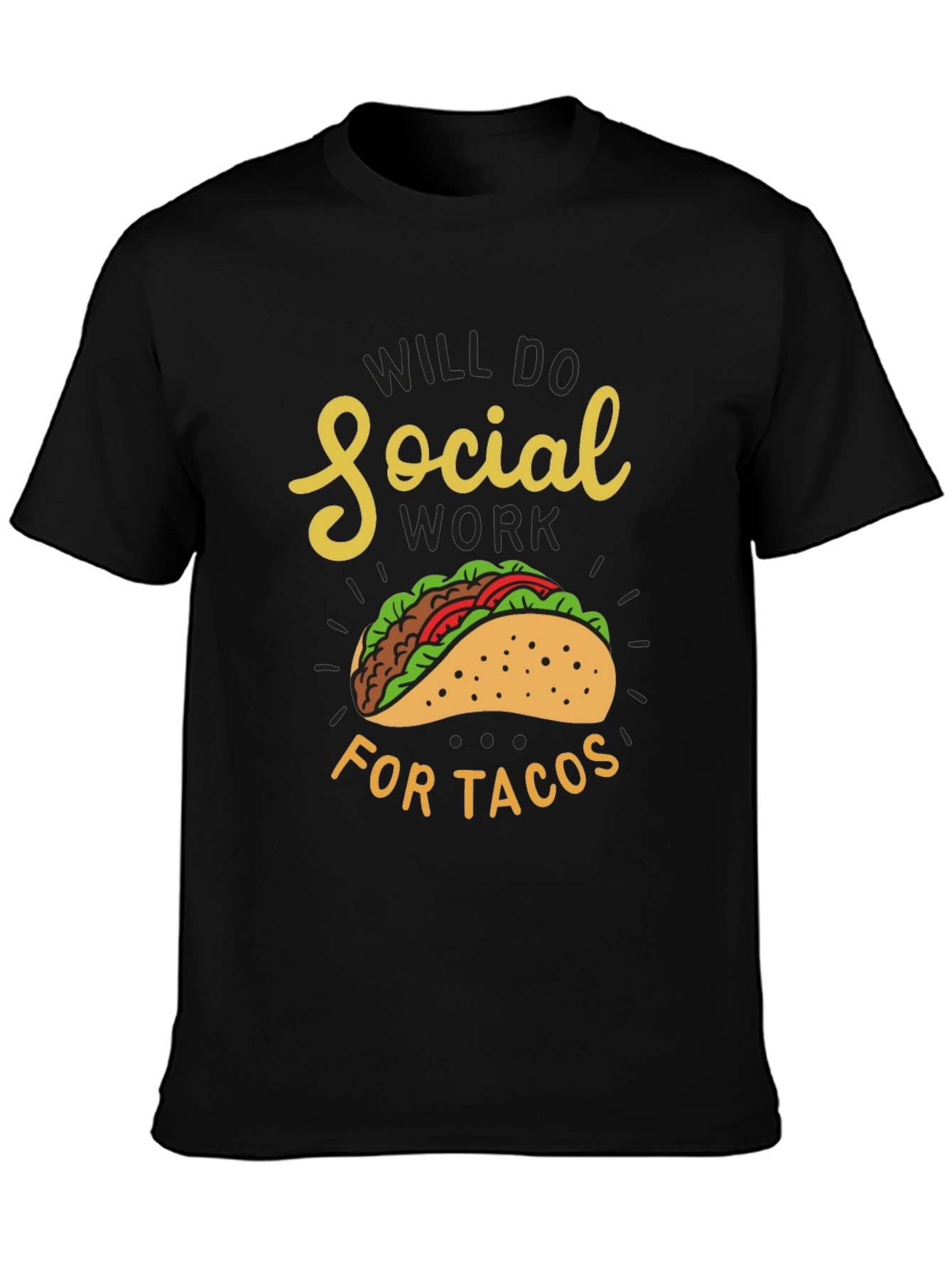 Social Work for Tacos Black Graphic Tee