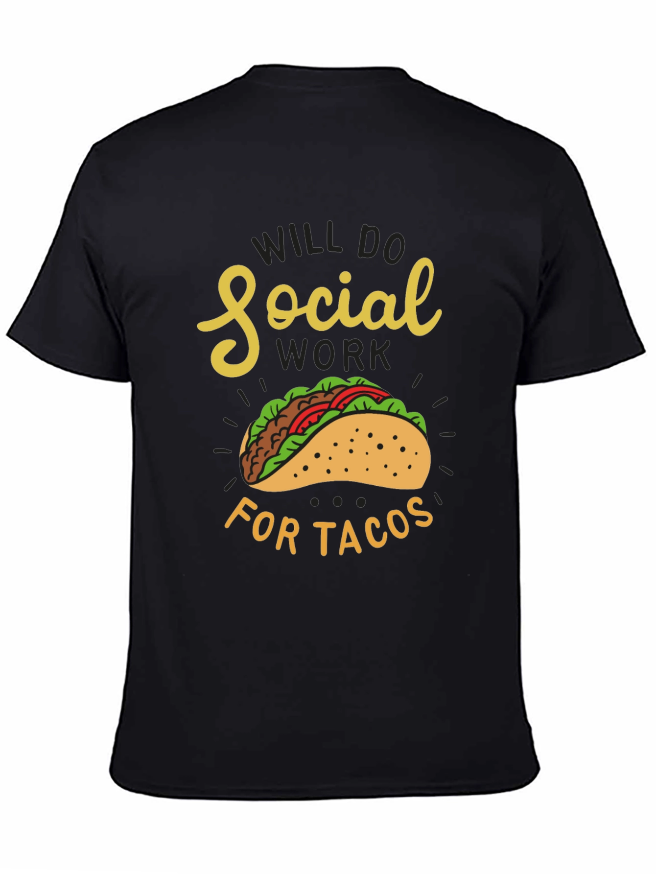 Social Work for Tacos Black Graphic Tee