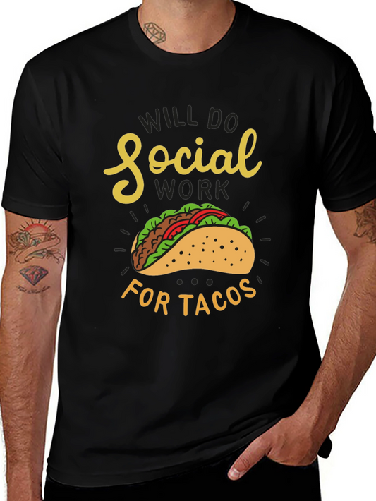 Social Work for Tacos Black Graphic Tee