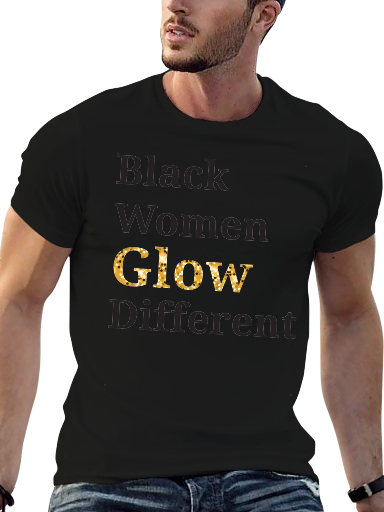 Black Women Glow Different Graphic Tee