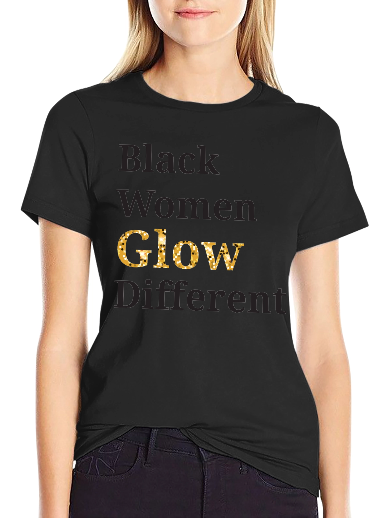 Black Women Glow Different Graphic Tee