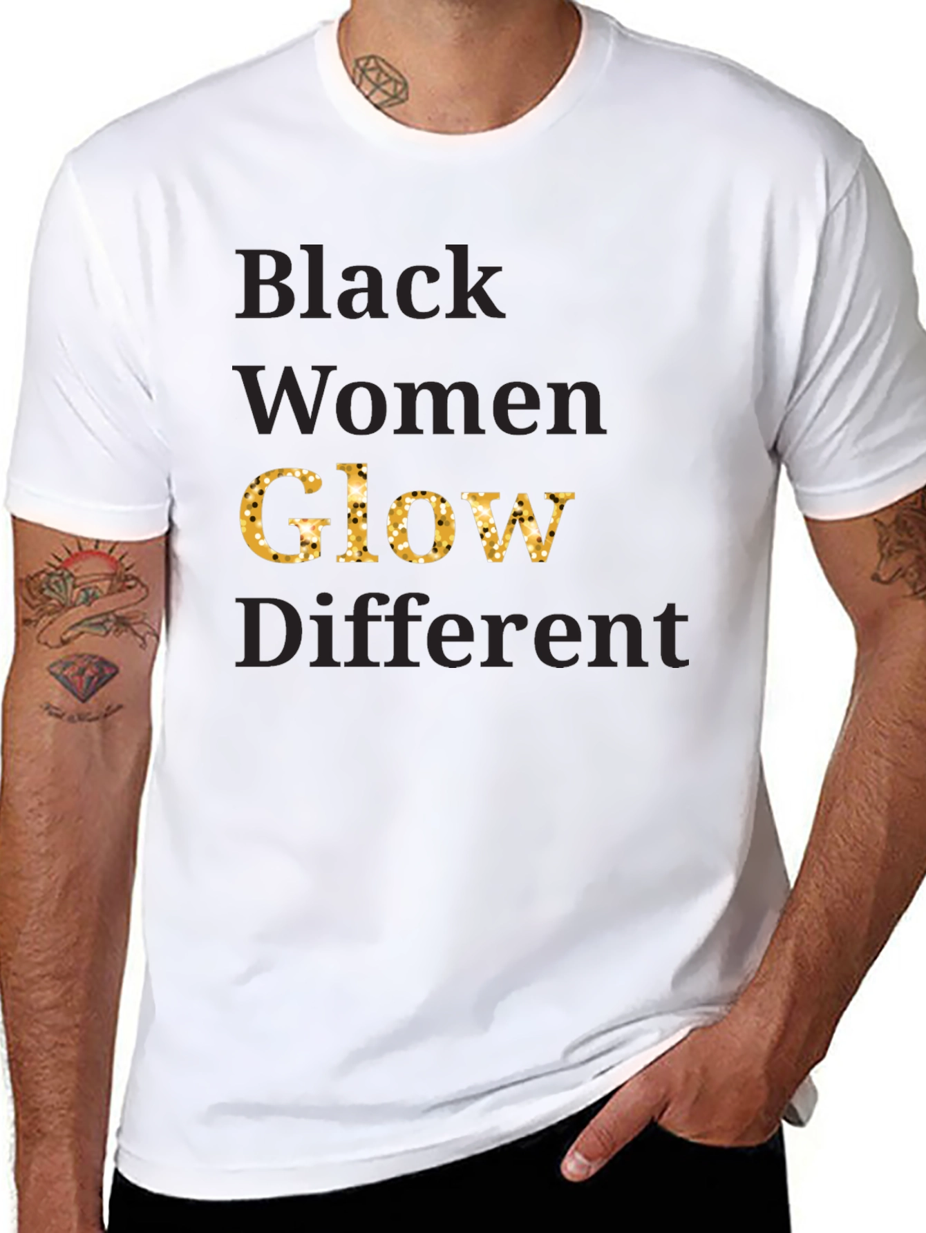 Black Women Glow Different Graphic Tee