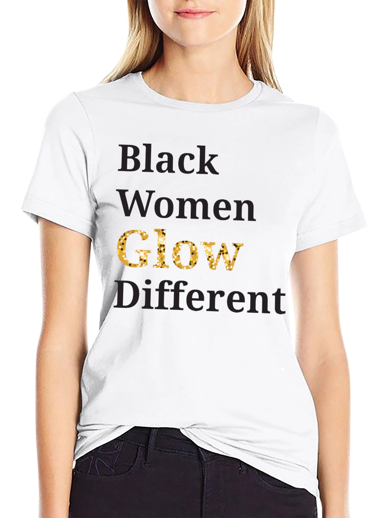 Black Women Glow Different Graphic Tee
