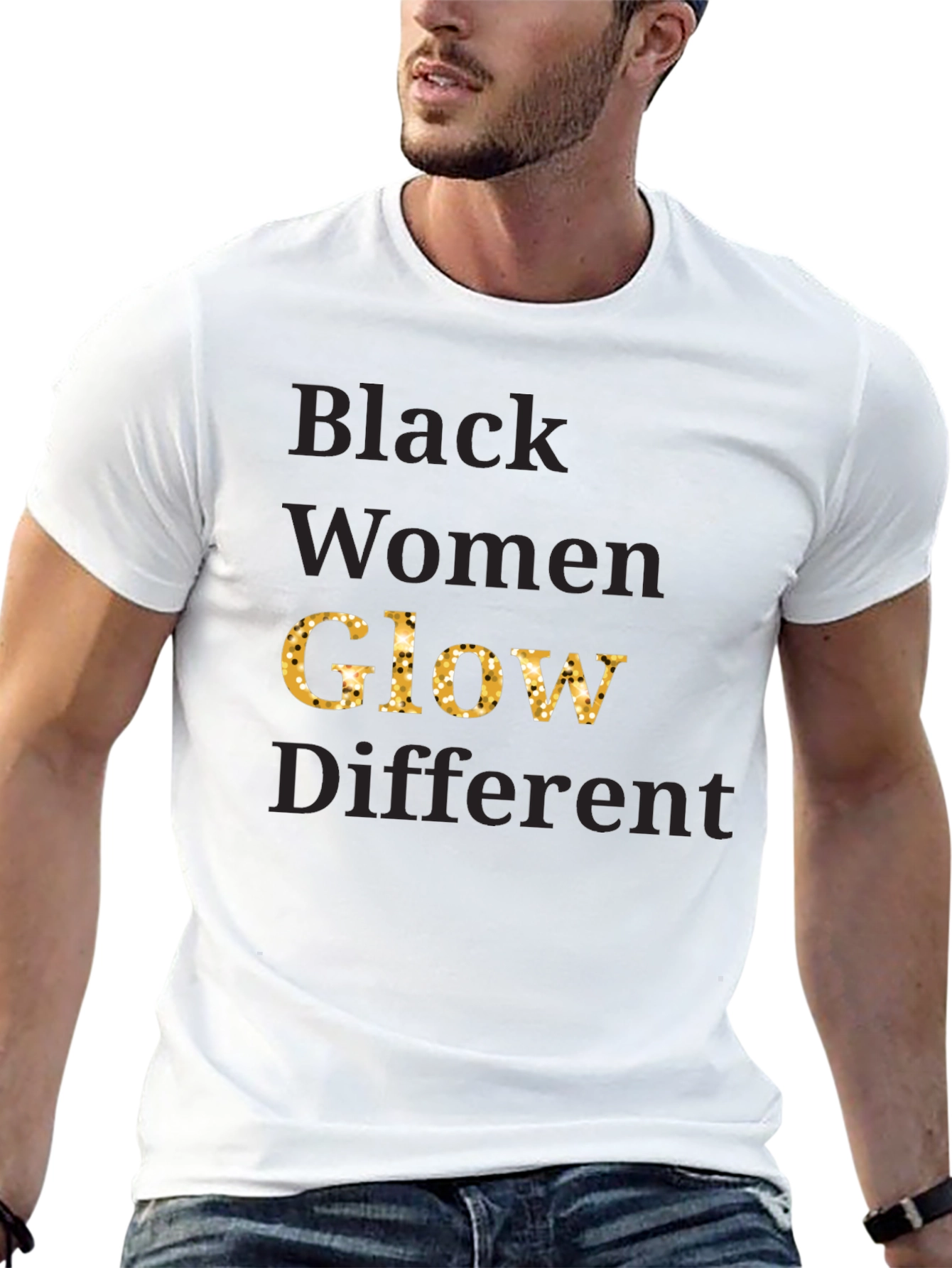 Black Women Glow Different Graphic Tee