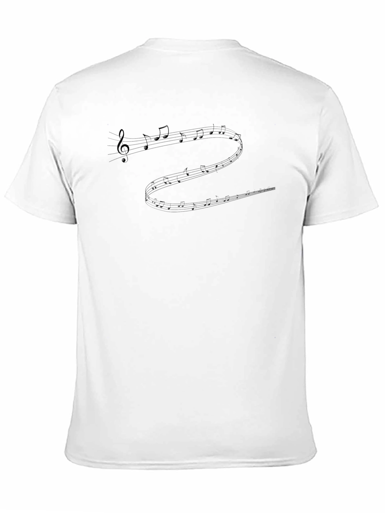 Music Notes T-Shirt - Black Crew Neck Tee
