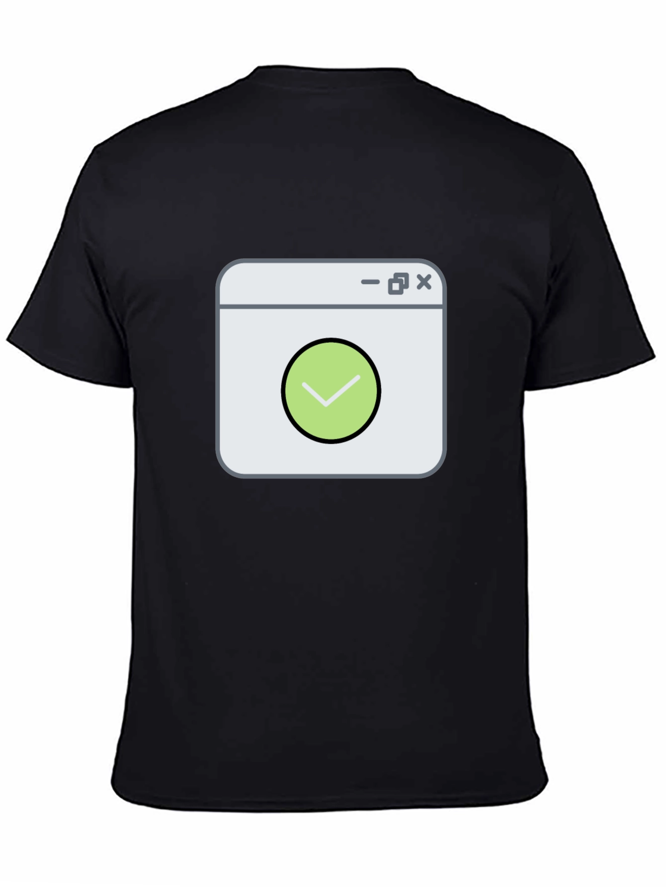 Checked Window T-Shirt - Black Cotton Graphic Tee