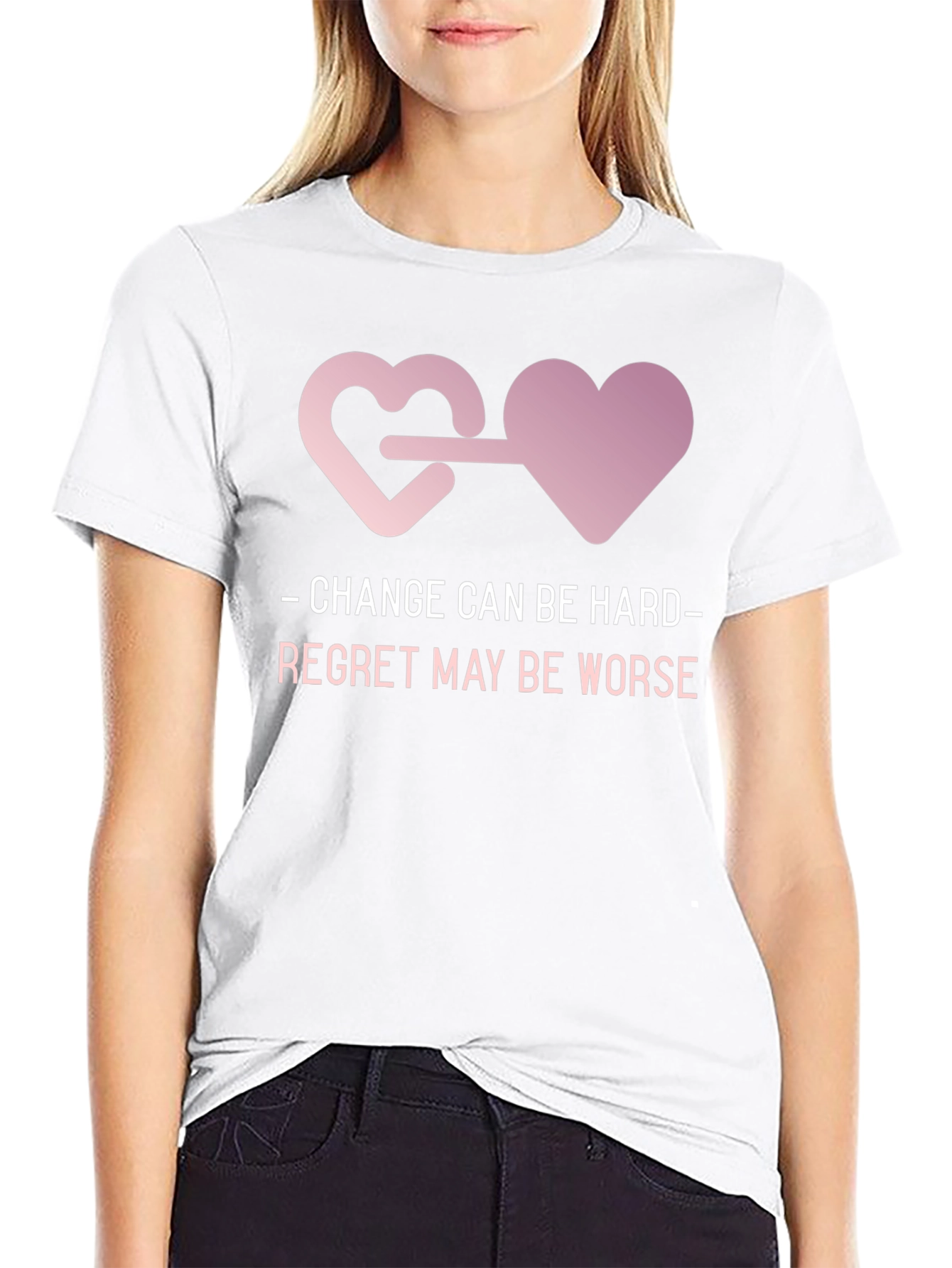 Change is Hard T-Shirt with Heart Connection Design