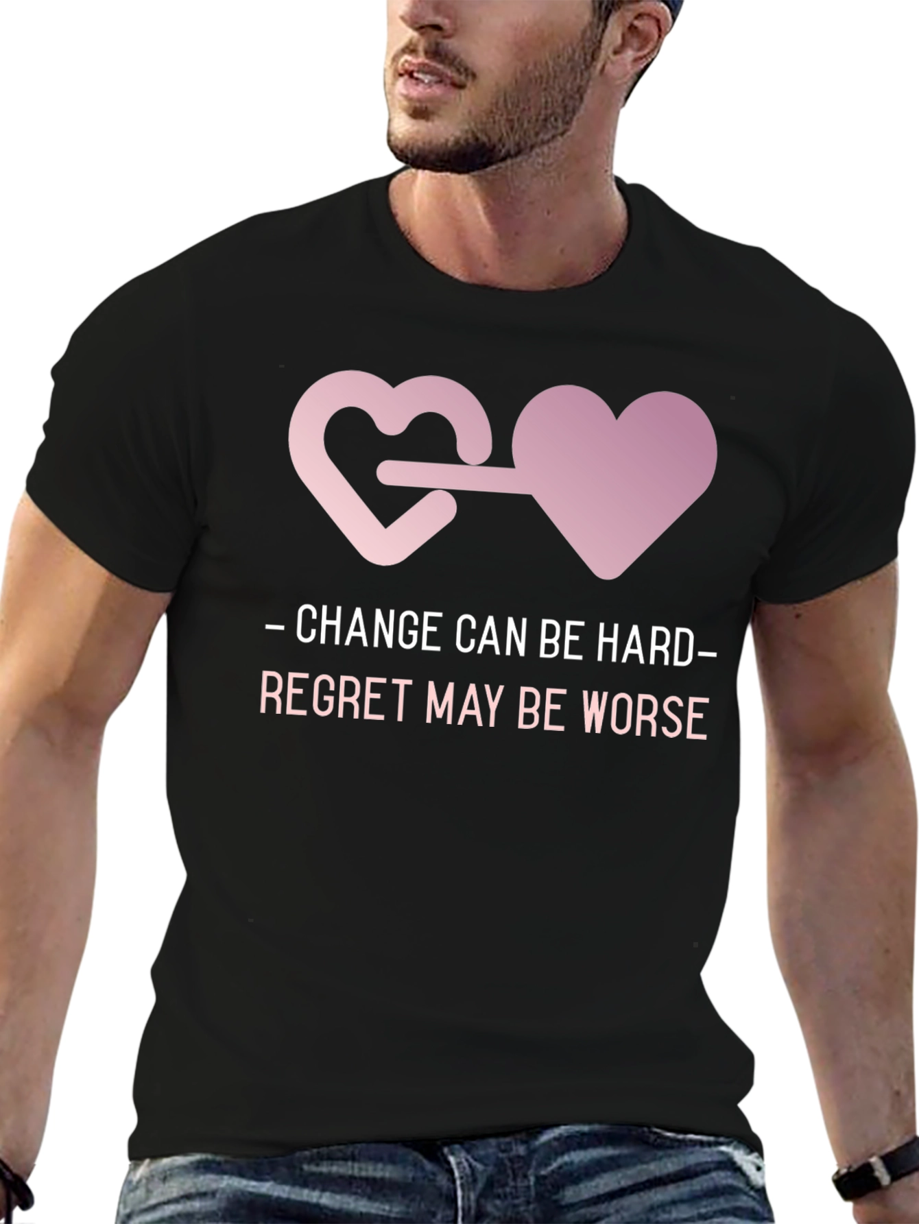 Change is Hard T-Shirt with Heart Connection Design